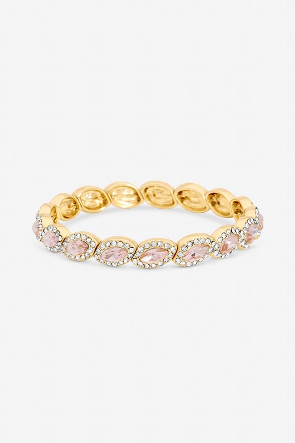 Jon Richard Gold Plated and Pink Navette Stretch Bracelet