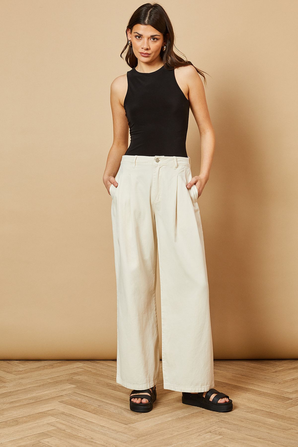 Oasis Pleat Front Ecru Jean Ecru image 2