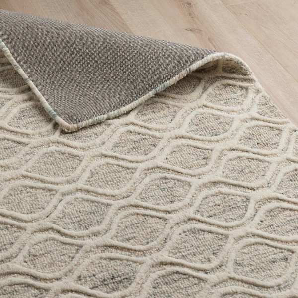 Industville Hume Hand Tufted Wool Rug - Grey & Cream