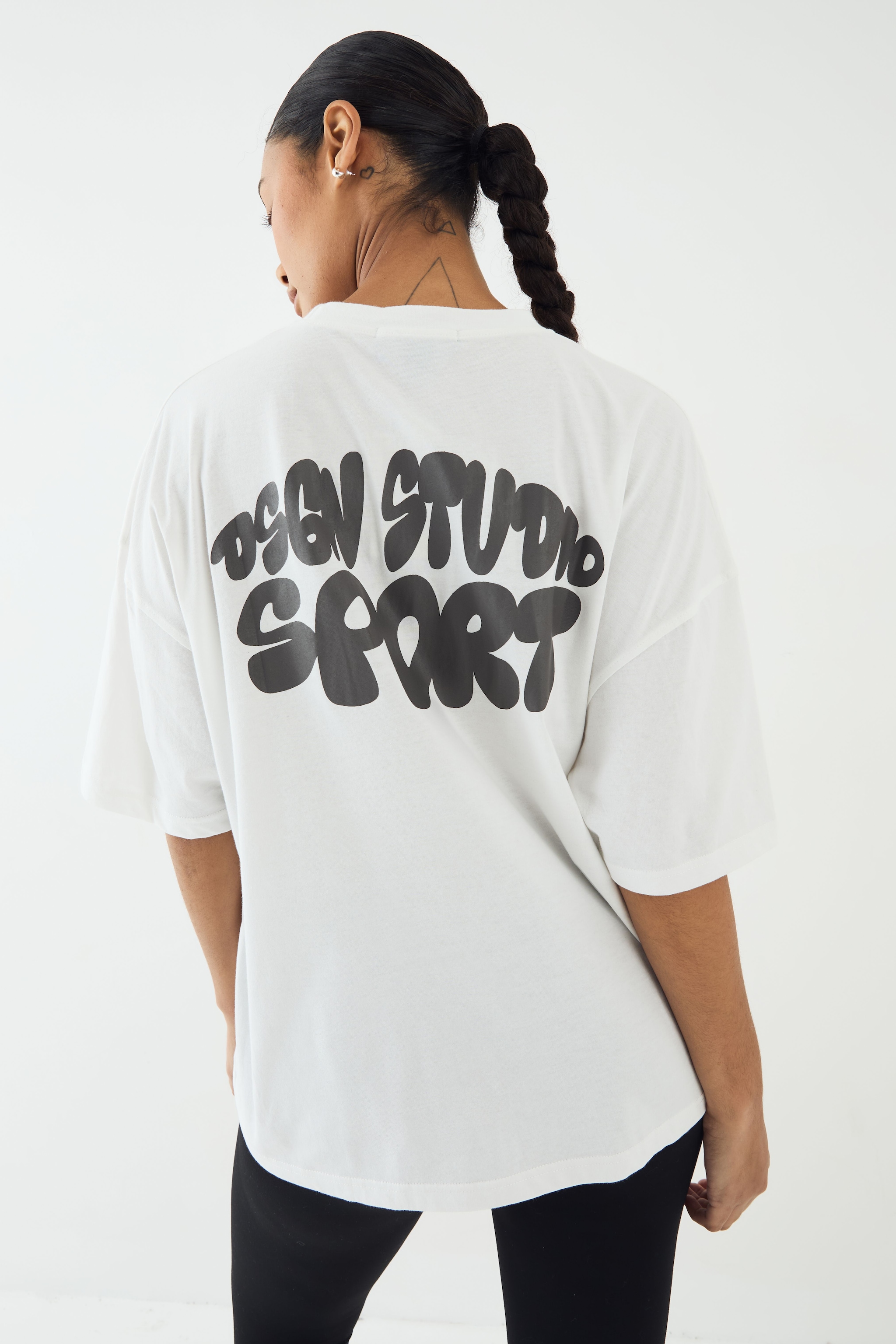 DSGN Studio DSGN Studio Sport Printed Oversized T-Shirt White image 2