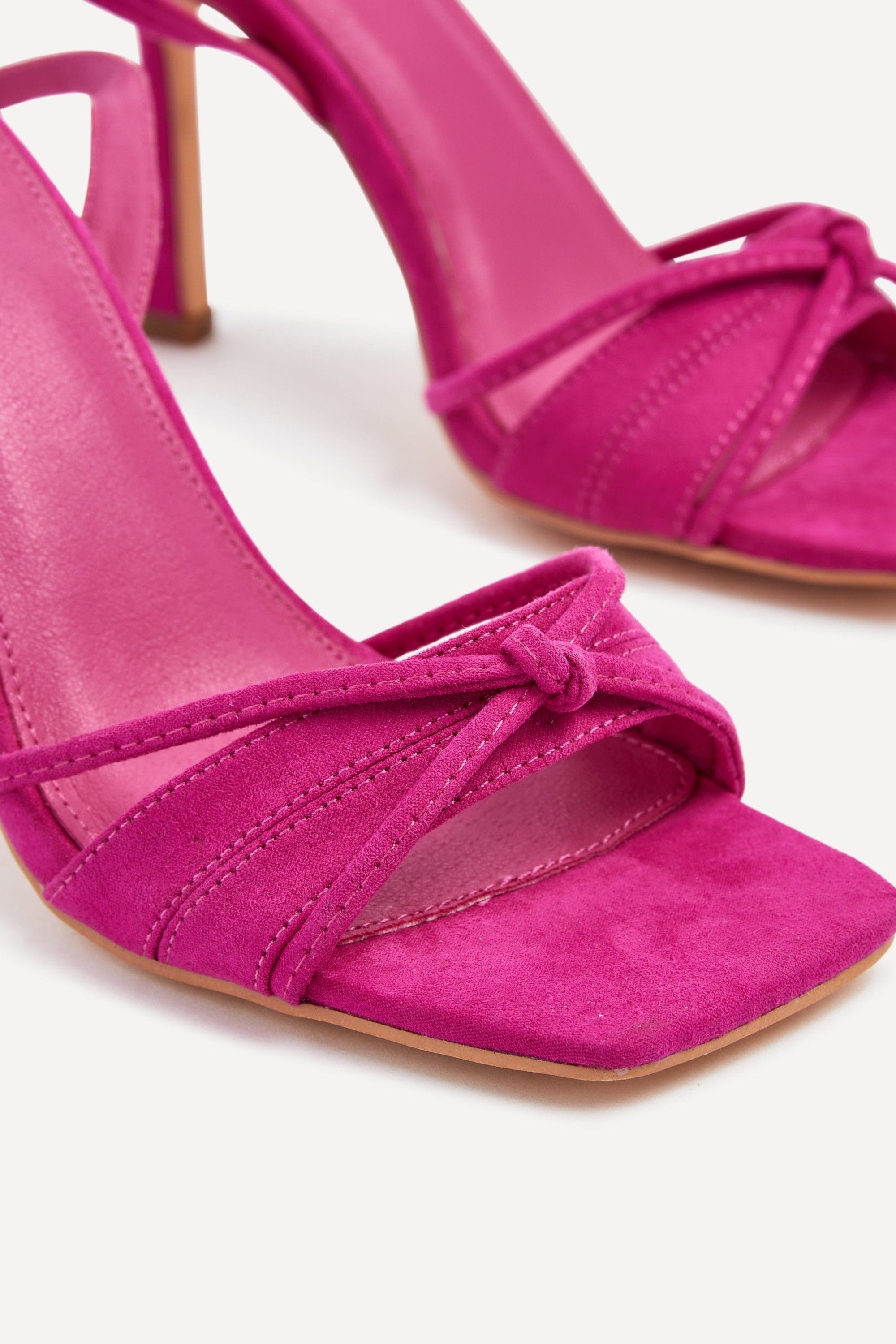 Linzi Nola Fuchsia Faux Suede Square Toe Heeled Sandal image 5