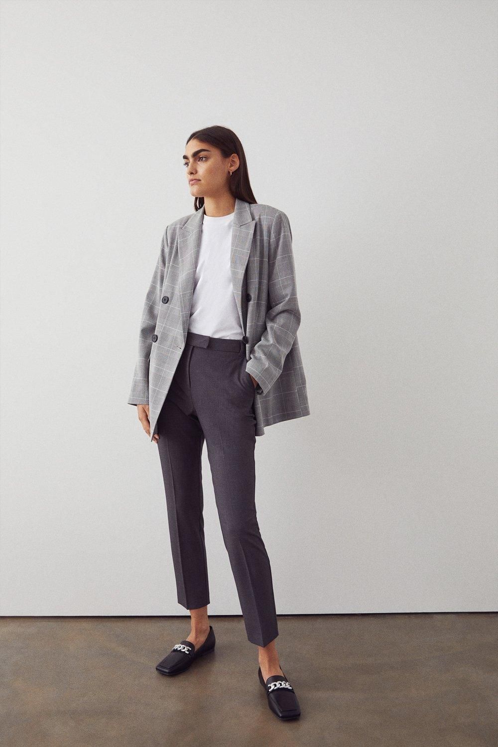 Warehouse Essential Slim Leg Trouser Grey