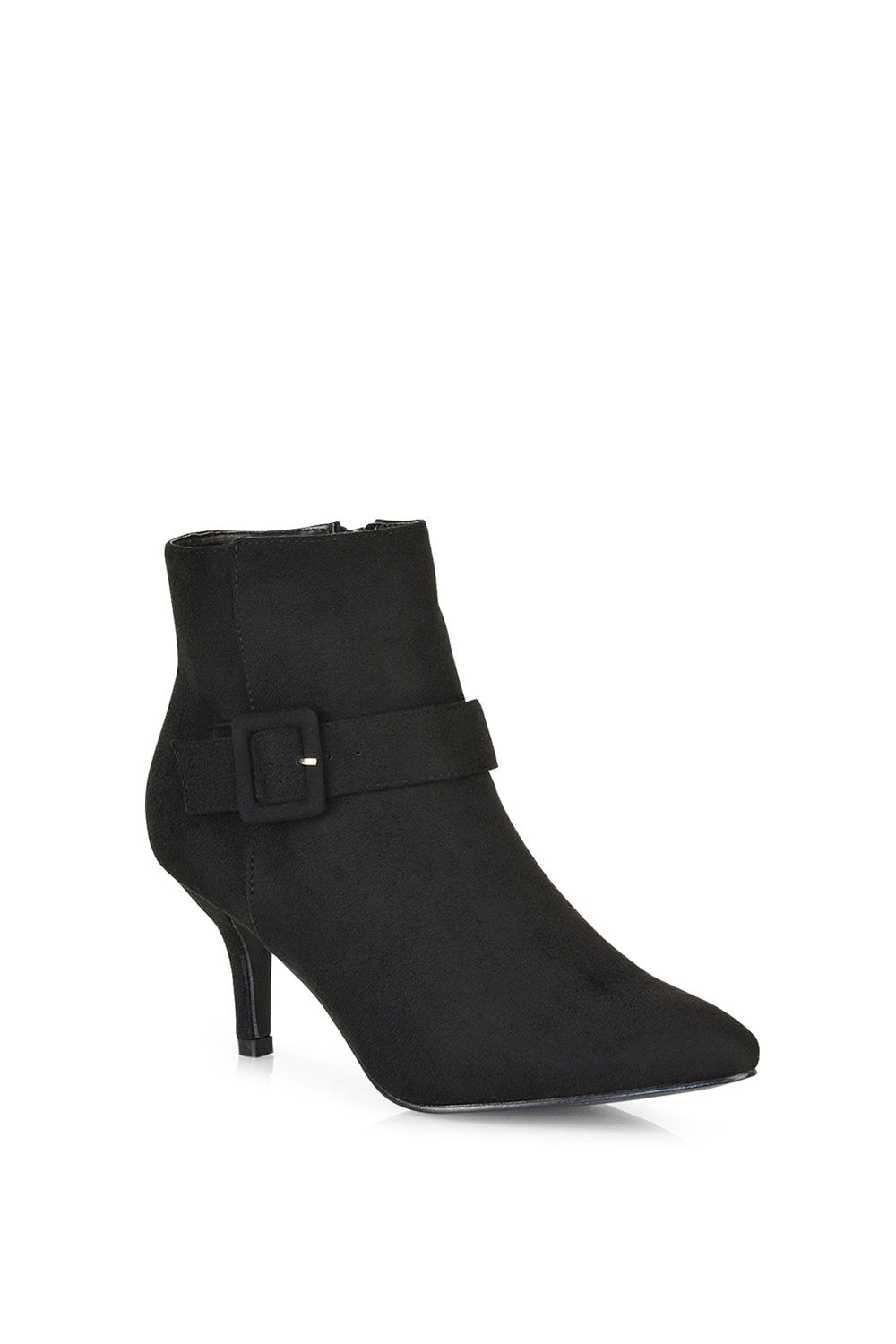 XY London 'Lara' Buckle Detail Pointed Toe Low Stiletto Heel Ankle Boots image 2