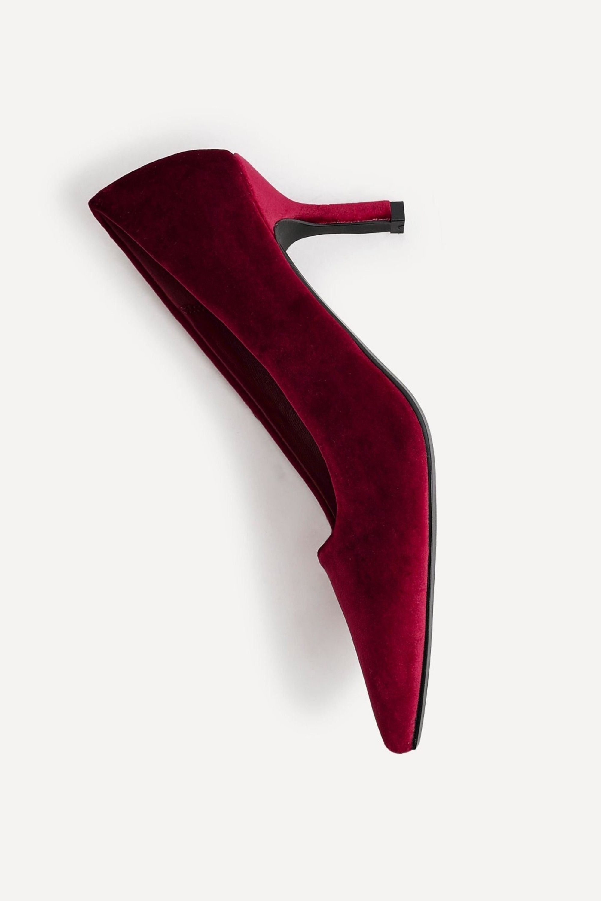 Linzi Kat Burgundy Velvet Classic Court Heels image 5