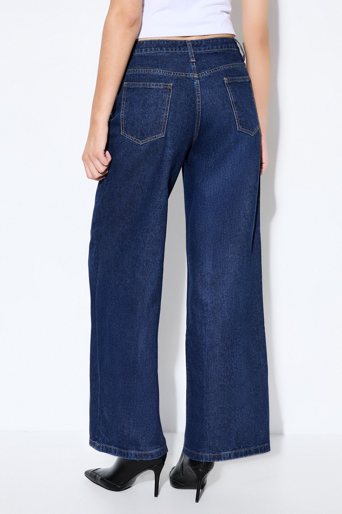 MissPap Denim Wide Leg Jeans Indigo image 3
