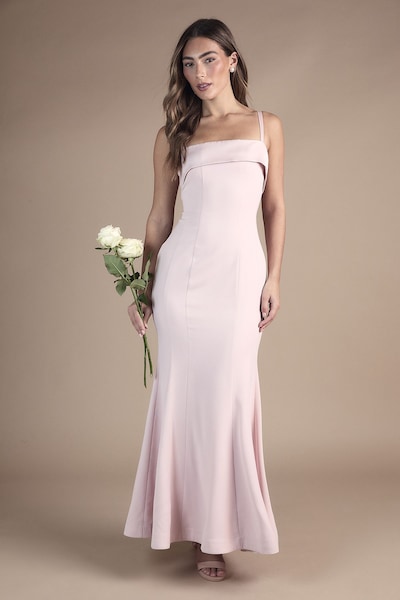 Coast Strappy Fitted Satin Trim Bridesmaid Dress Blush