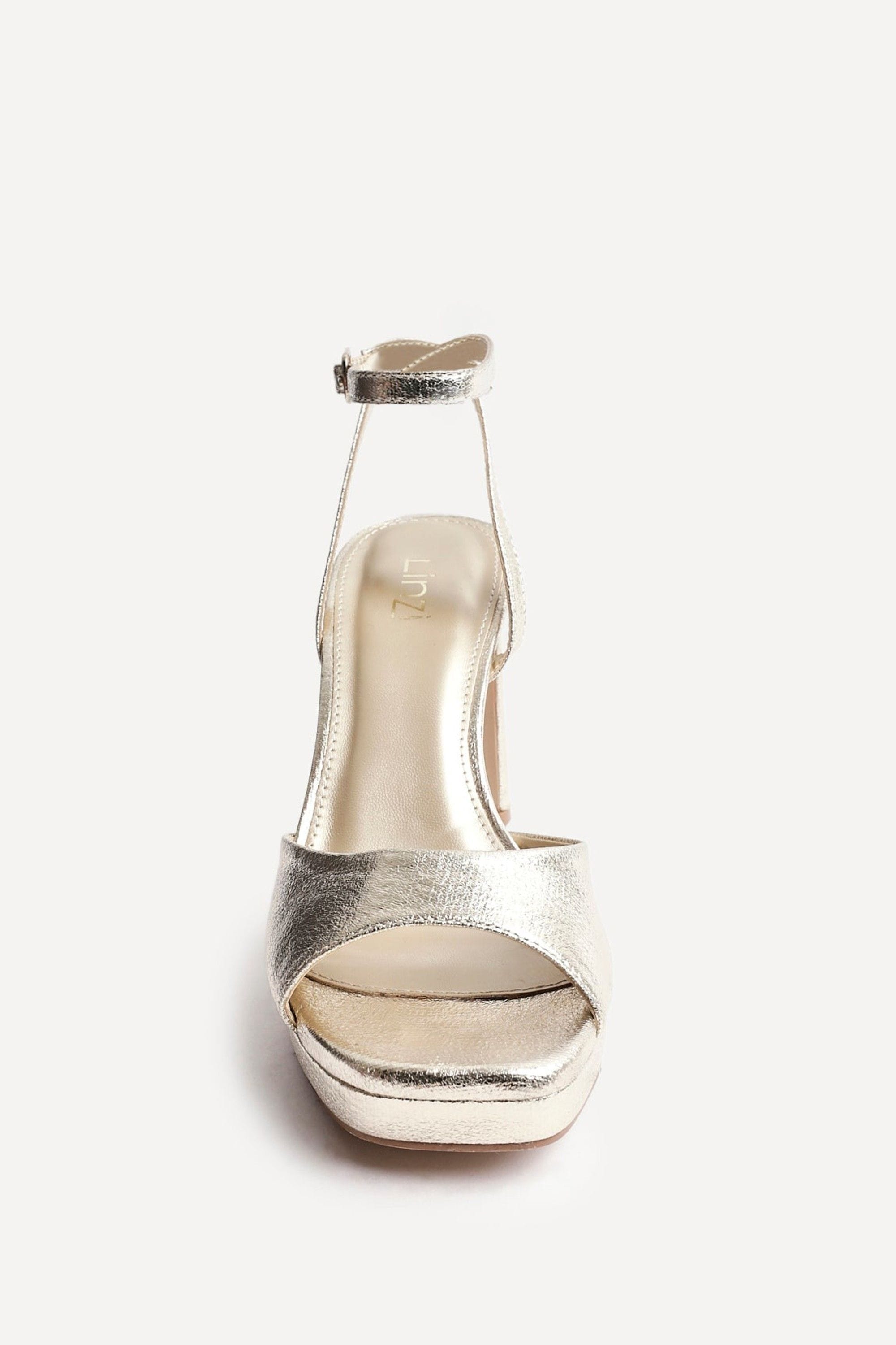 Linzi Diva Gold Faux Leather Platform High Heels image 4