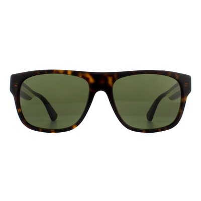 Gucci Rectangle Havana Green Sunglasses
