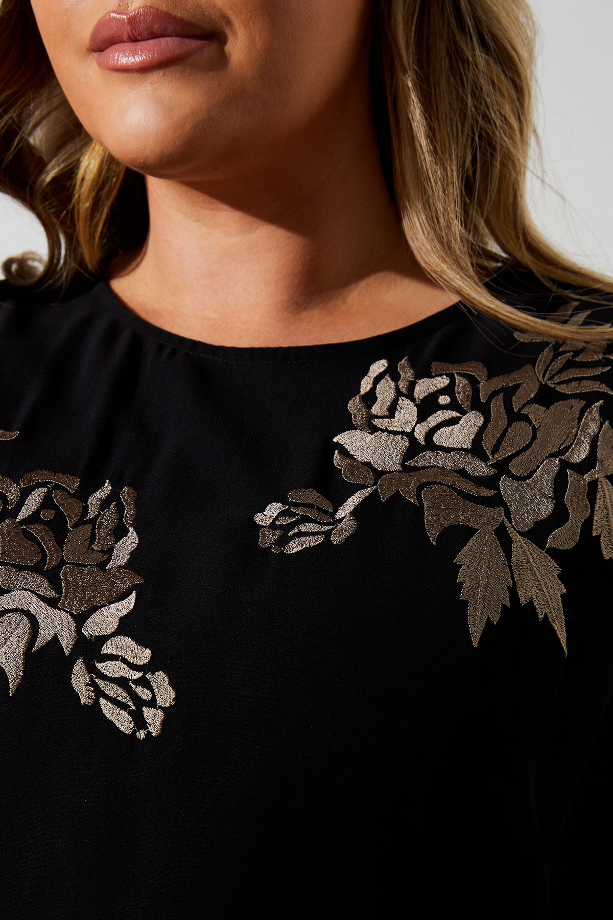 Coast Plus Fringe Hem Embellished Shift Dress Black image 5