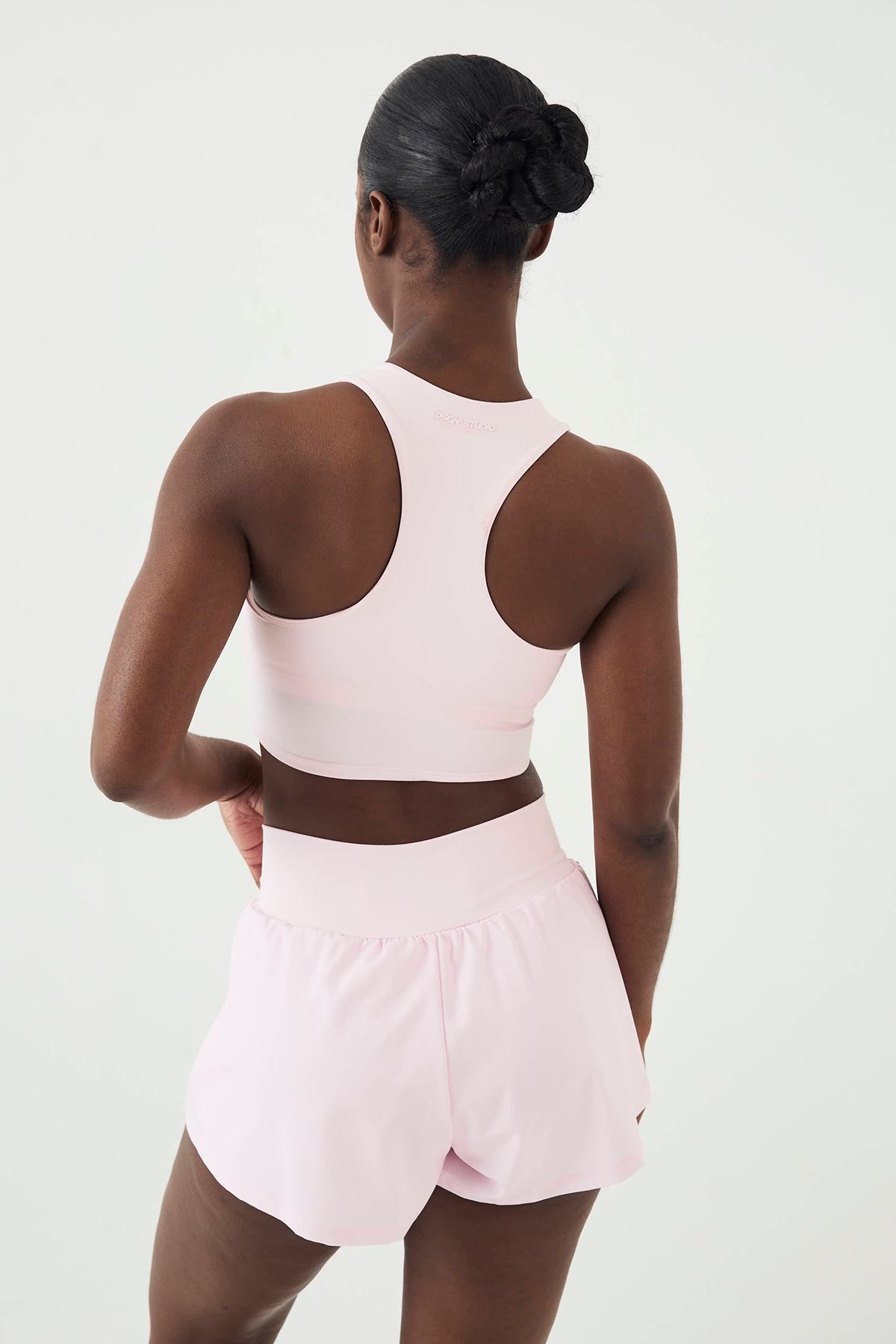 DSGN Studio DSGN Studio Ultra Sculpt Racer Back Padded Crop Vest Top Marshmallow Pink image 2