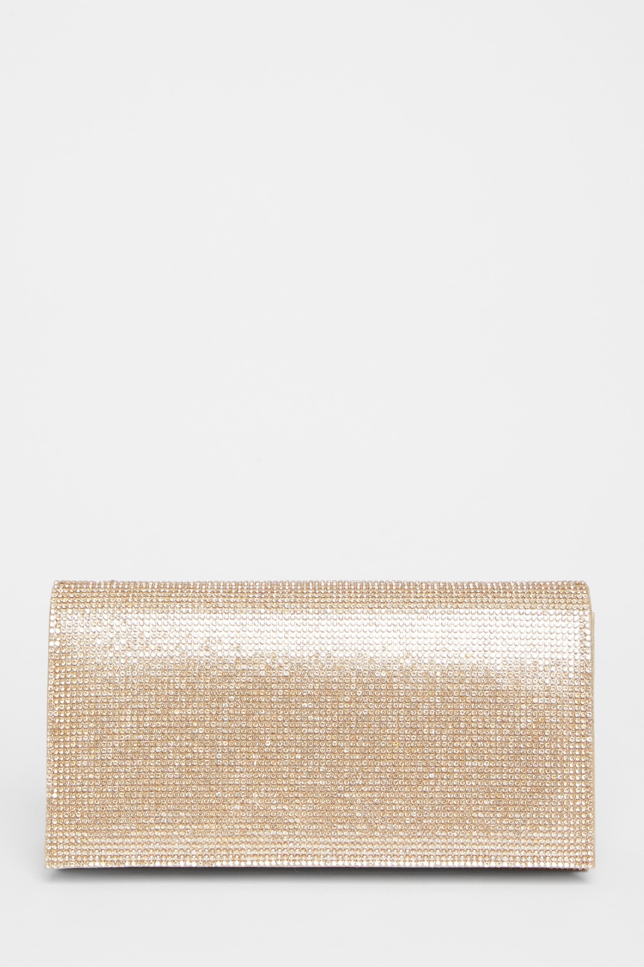 Quiz Gold Diamante Rectangle Clutch image 3