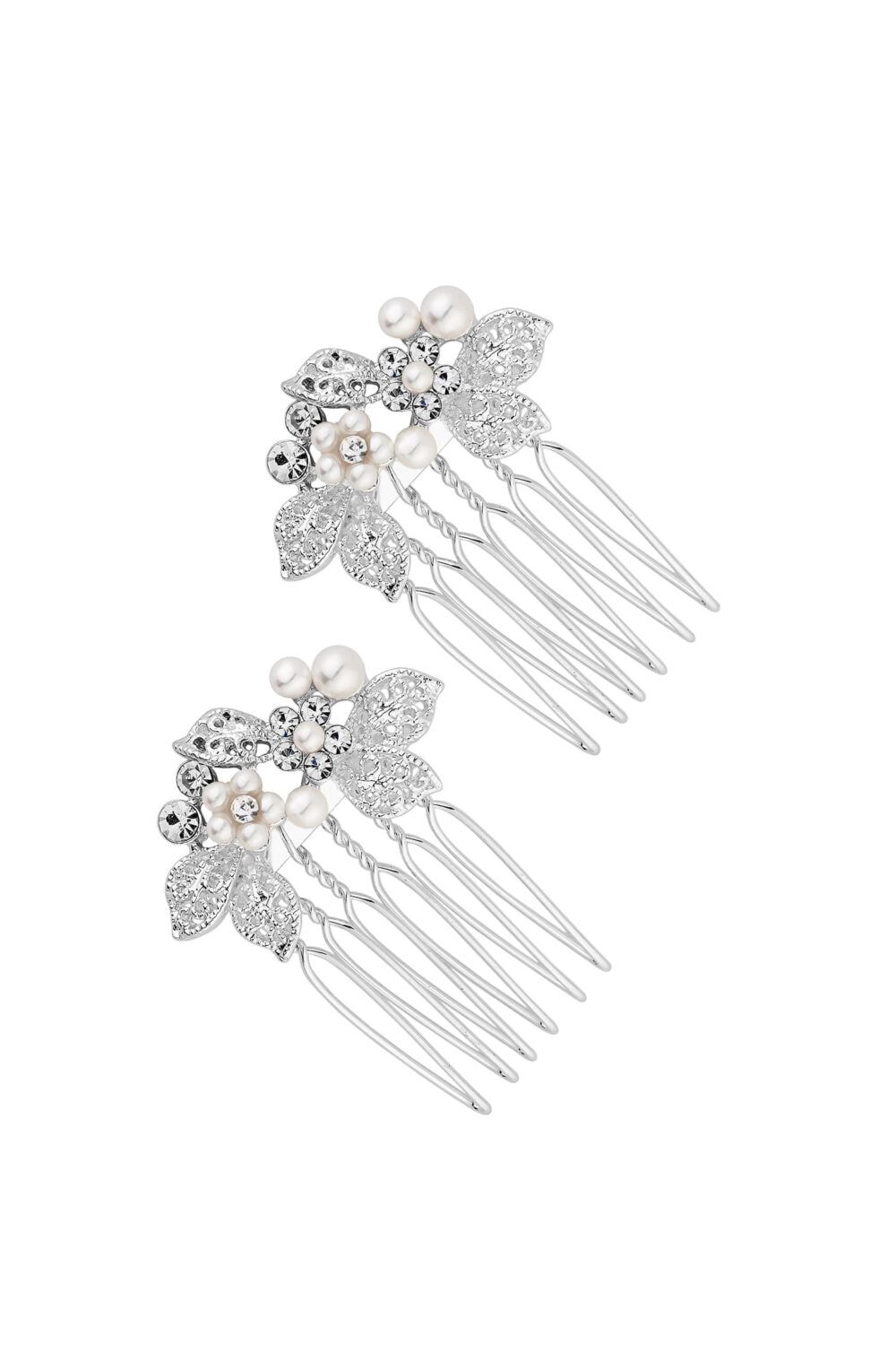 Jon Richard Jessica Mini Floral Comb 2 Pack - Gift Pouch image 1