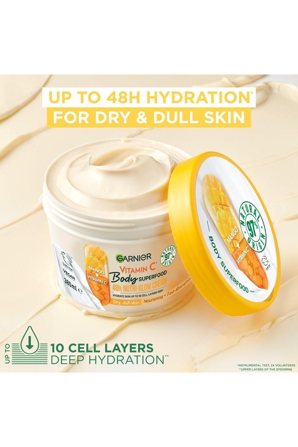 Garnier Body Superfood, Nutri Glow Body Cream, Vitamin C & Mango Multi image 2