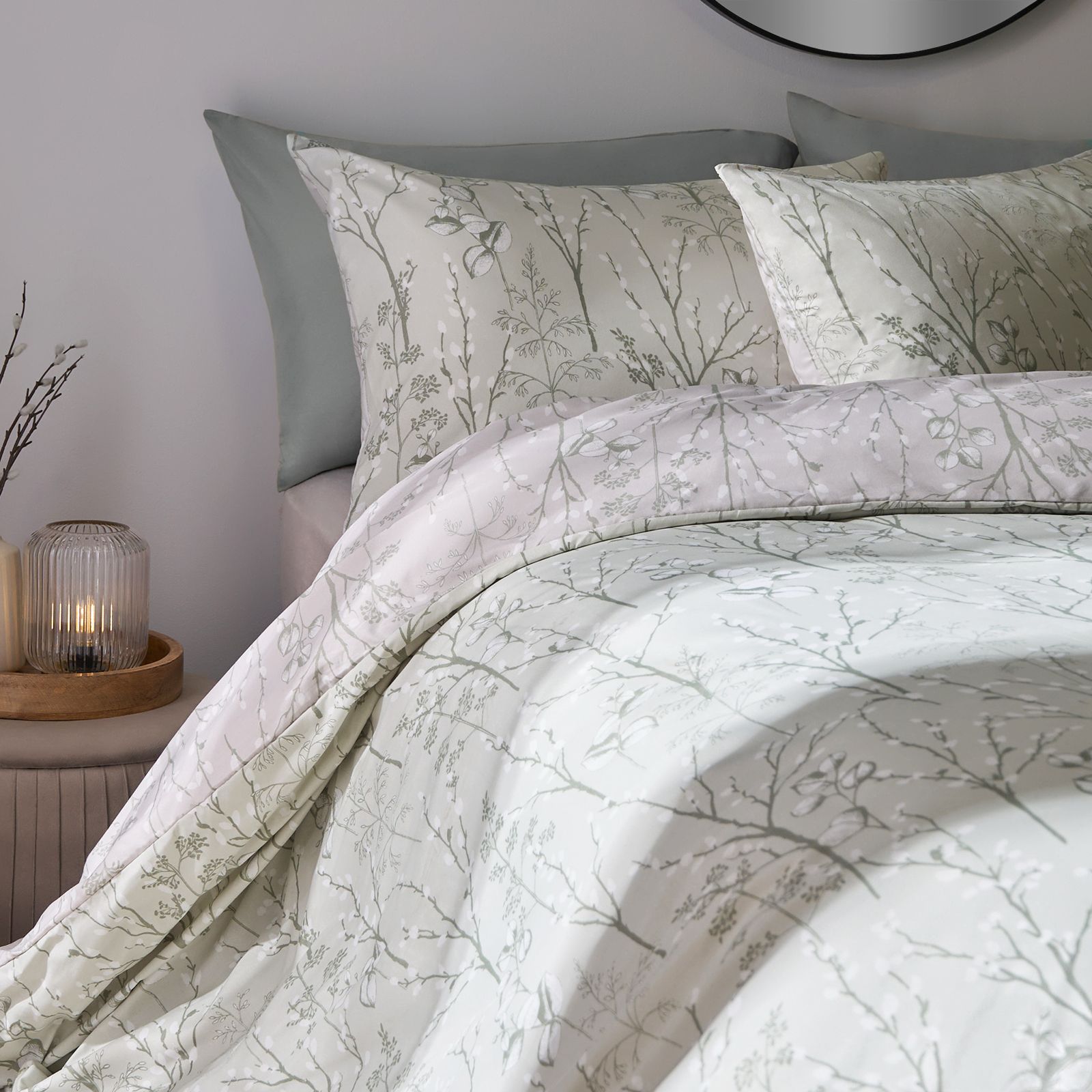 OHS Duvet Cover Set Willow Quilt Reversible Bedding image 3
