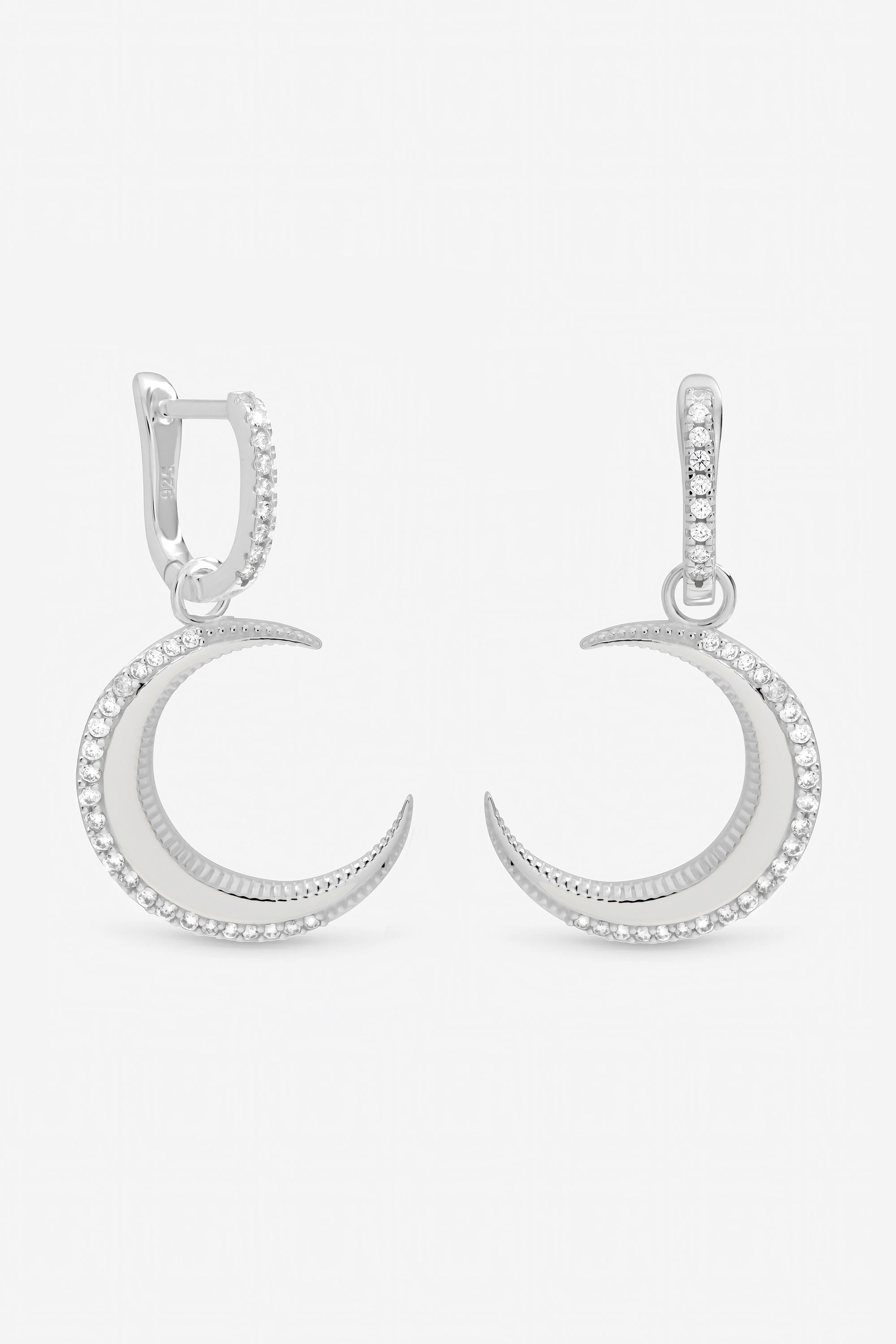 Inicio Sterling Silver Plated Pave Crescent Hoops image 1