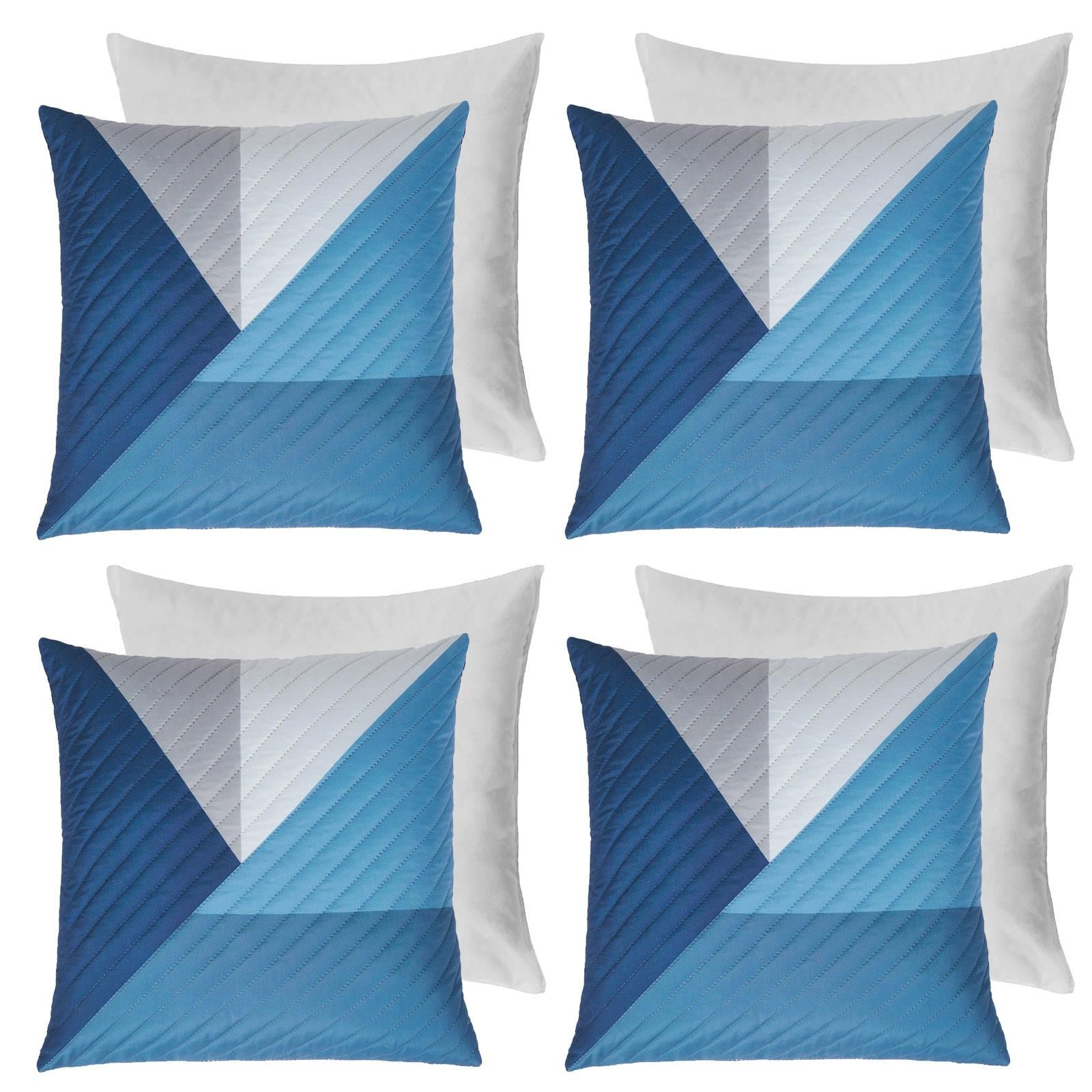 OHS 4 Pack Geometric Pinsonic Filled Cushion Covers - 45 x 45cm image 1