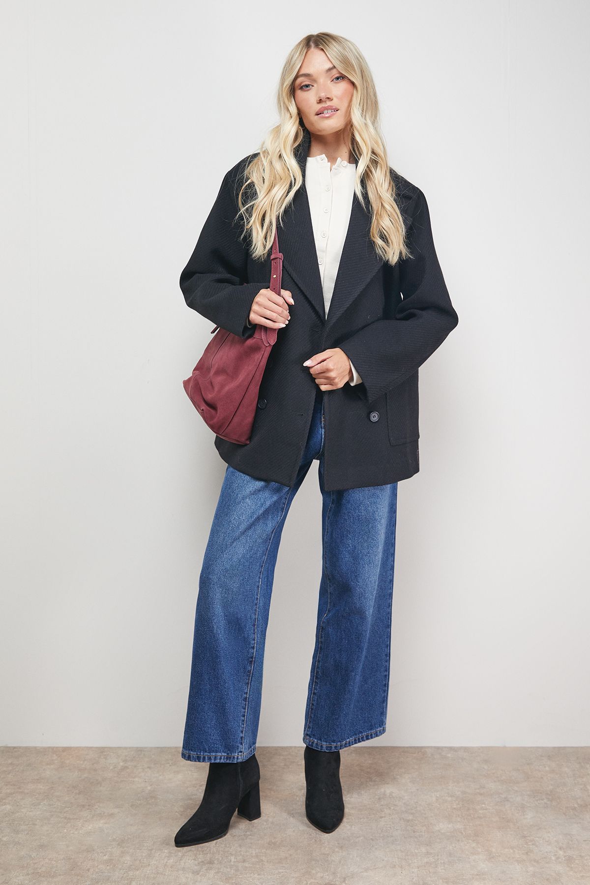 Oasis Relaxed Peacoat Black image 1