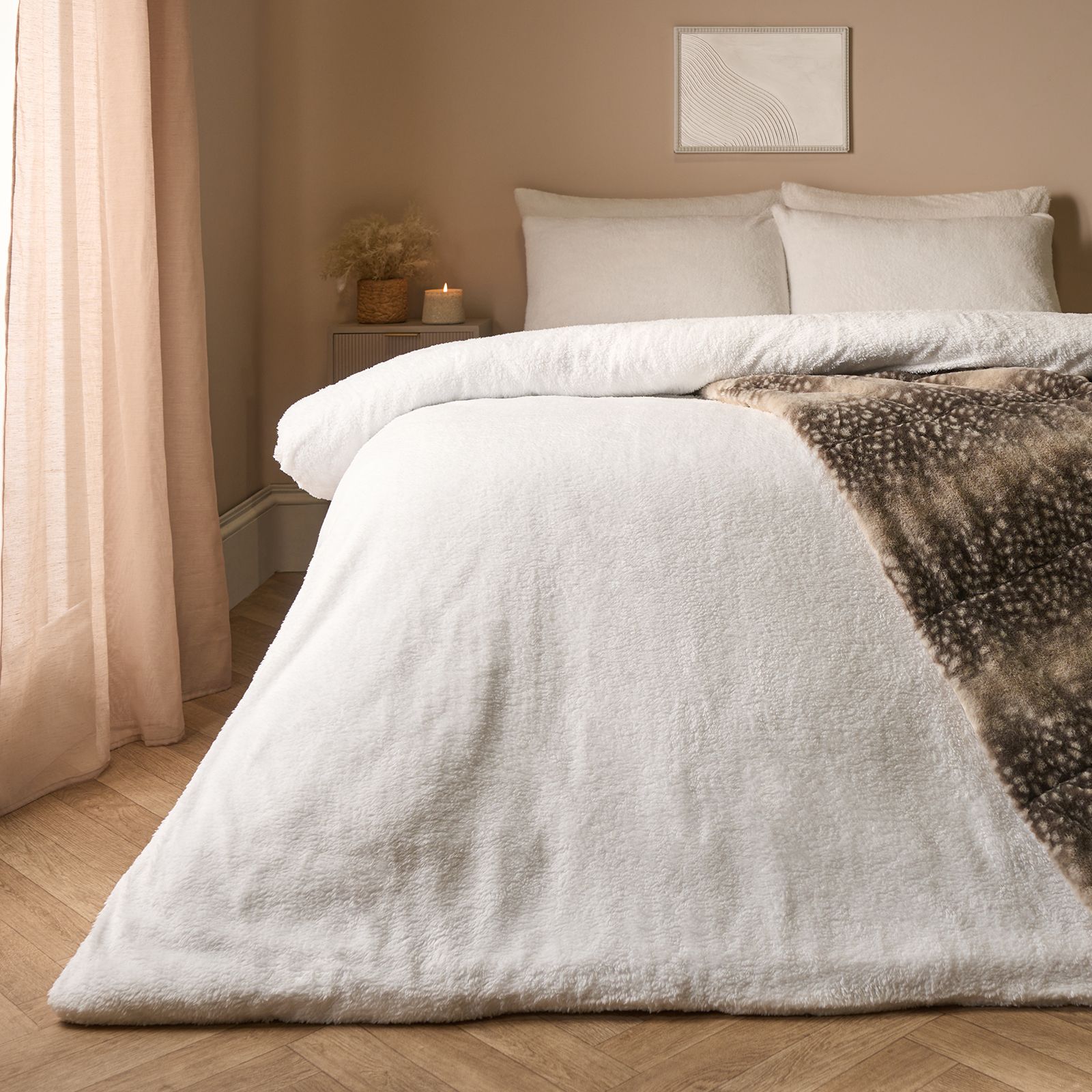 OHS Thermal Soft Teddy Fleece Duvet Cover Bedding Set image 1