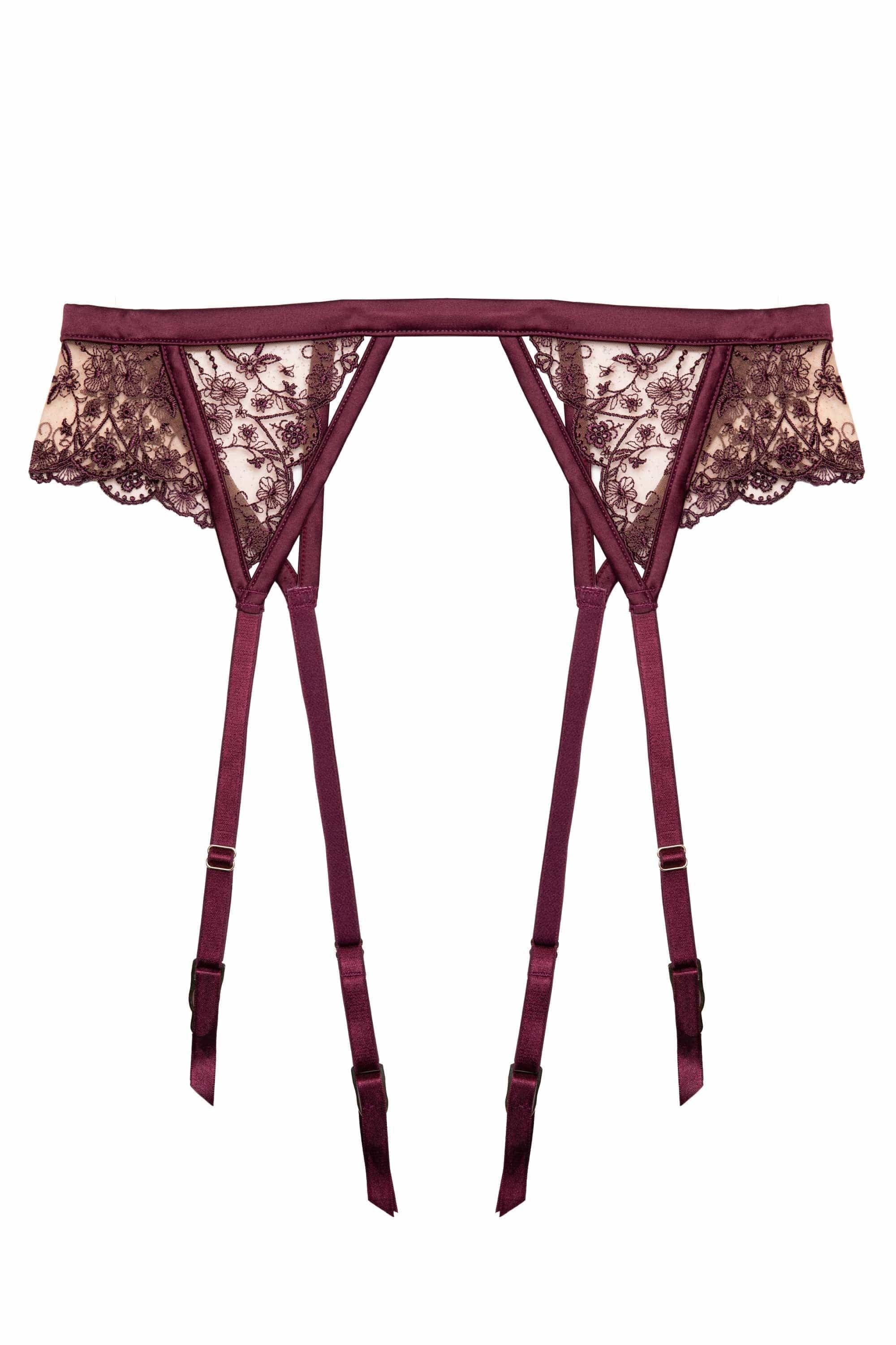 Playful Promises Cassia Wine Custom Embroidery Suspender image 4