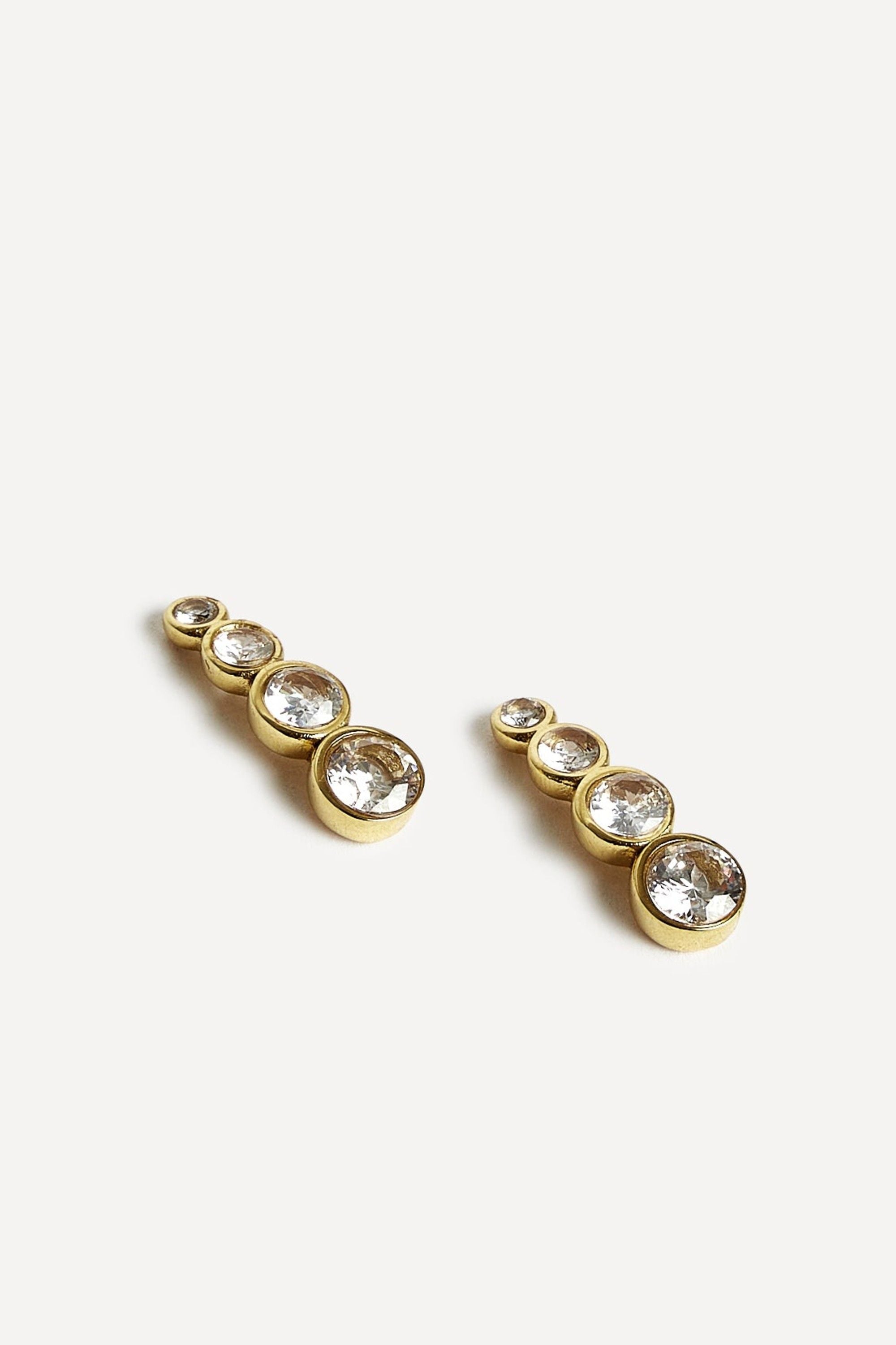 Linzi Dazzle Gold Crystal Four Stone Drop Earrings image 3