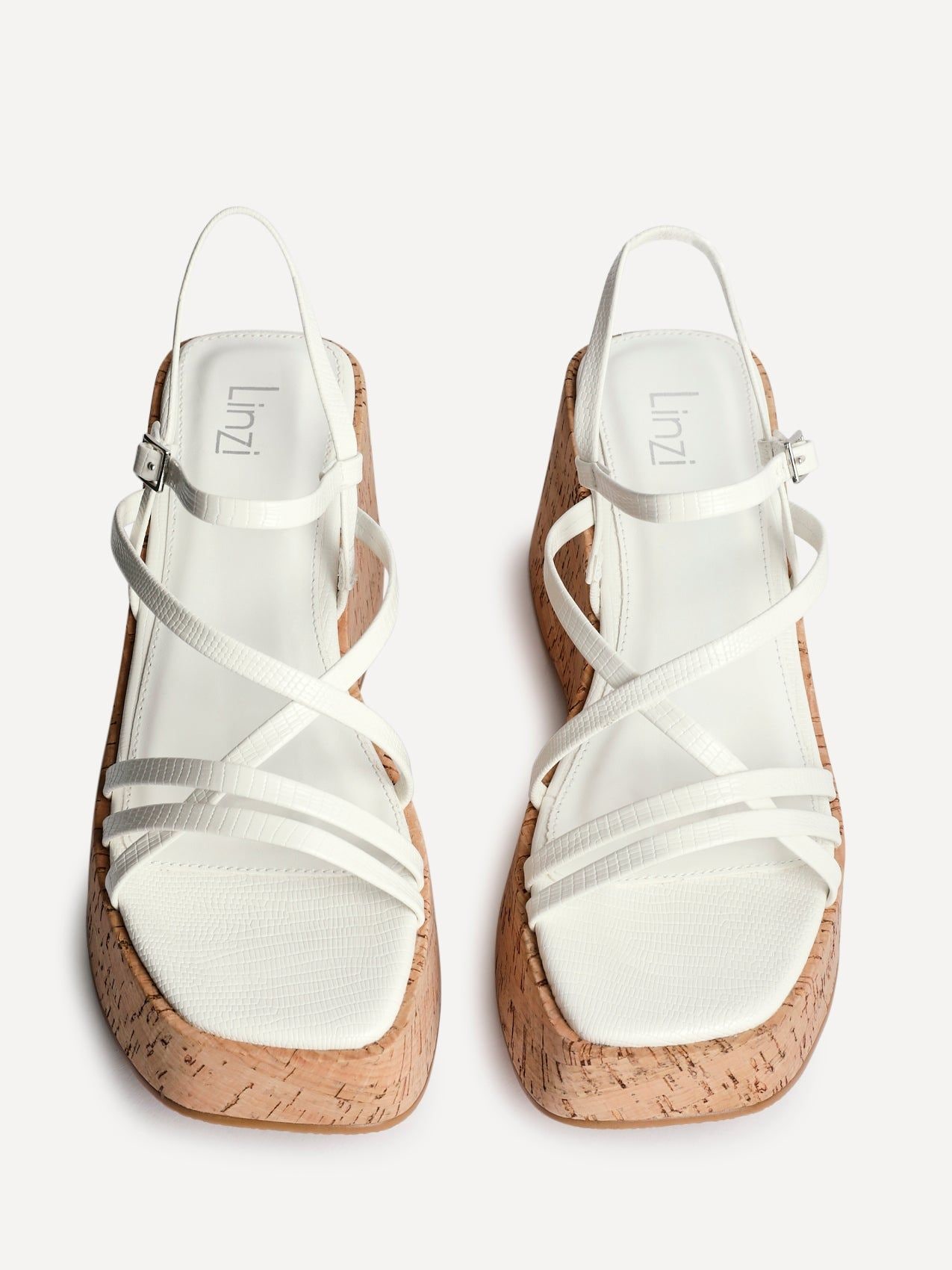 Linzi Orbit White Cork Flatform Sandals image 5