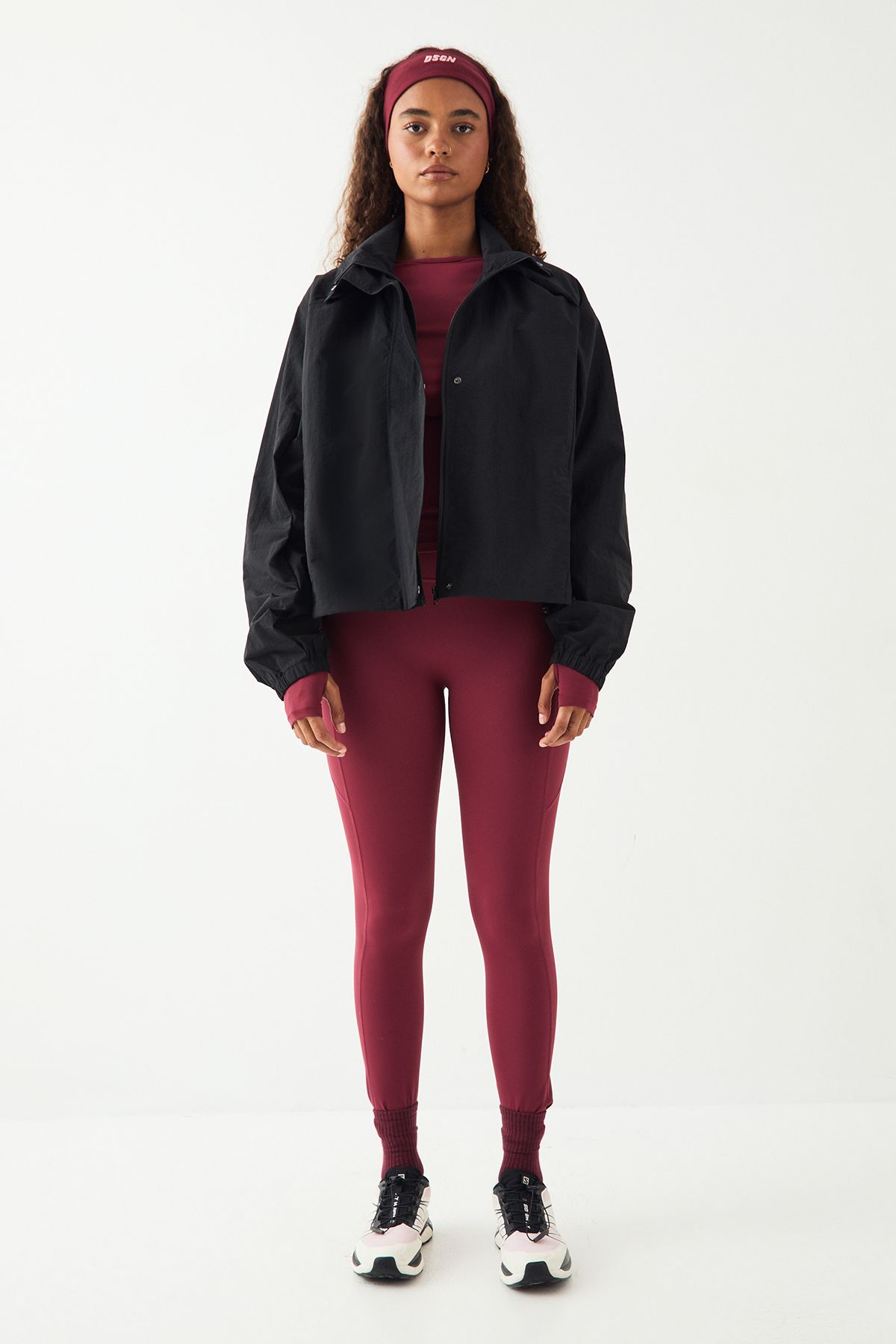 DSGN Studio DSGN Studio Sport Nylon Boxy Zip Through Funnel Neck Jacket Black image 5