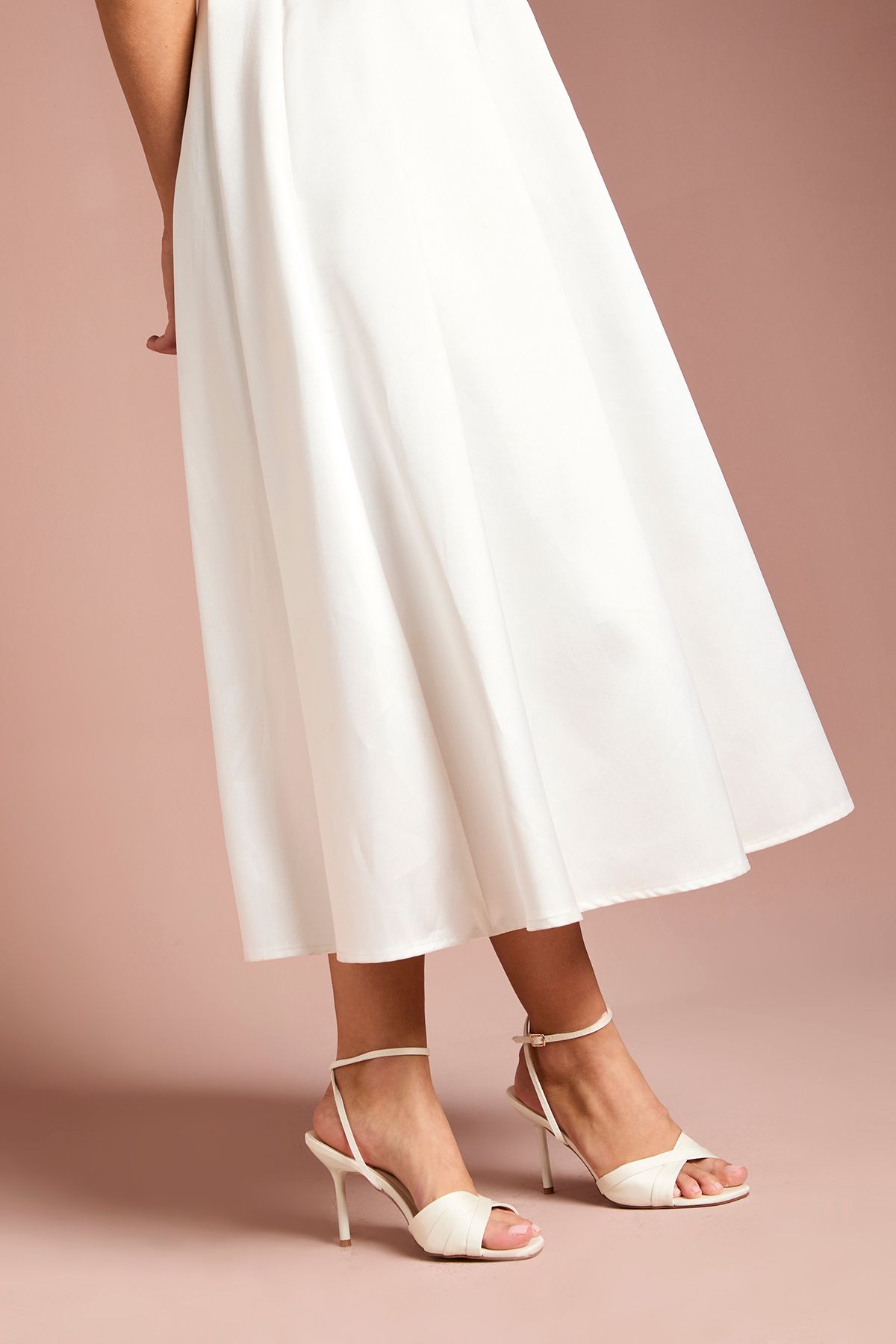 Coast Bridal Bree Satin Cross Over High Stiletto Heel Sandals White image 4