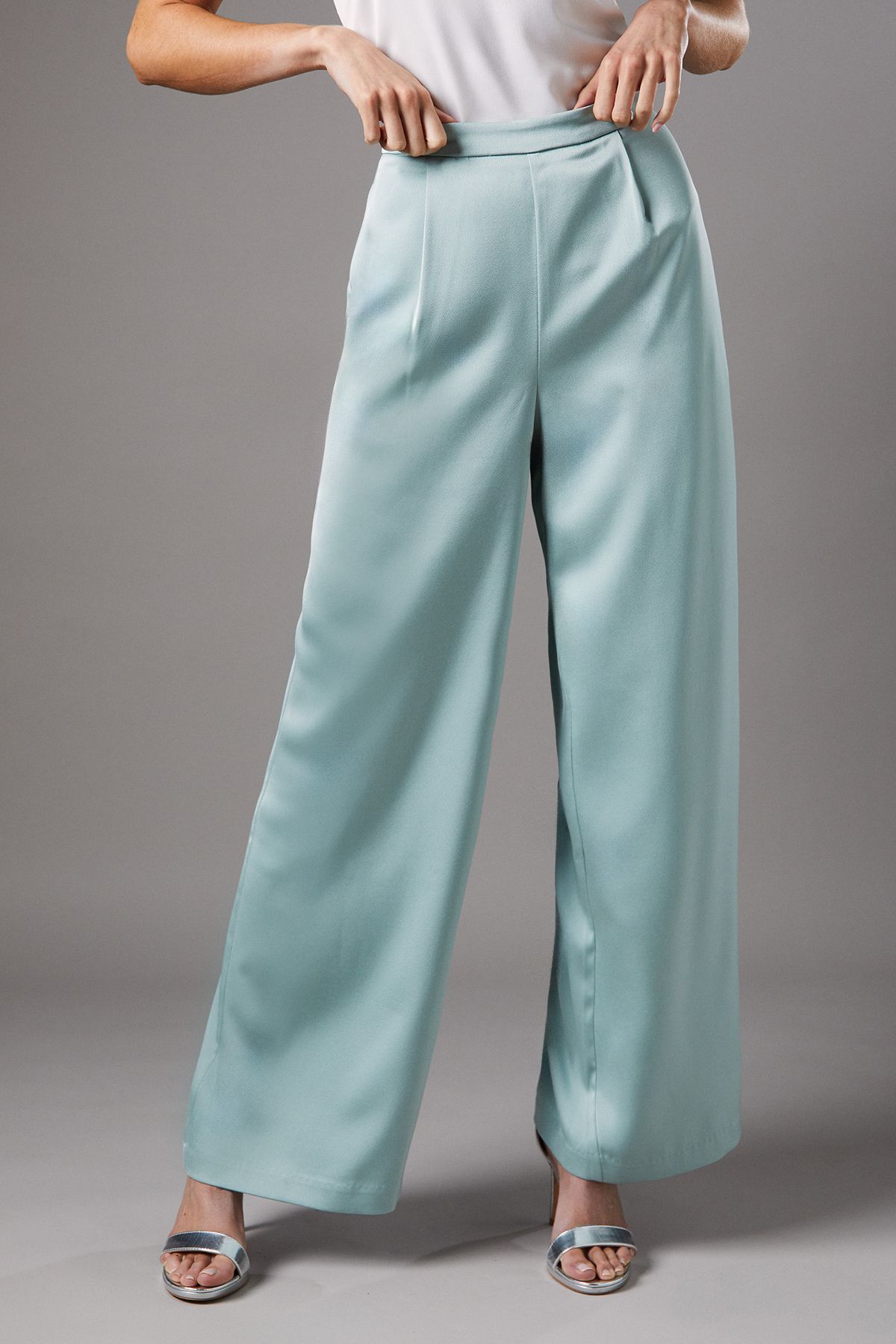 Coast Satin Flare Trouser Mint image 2