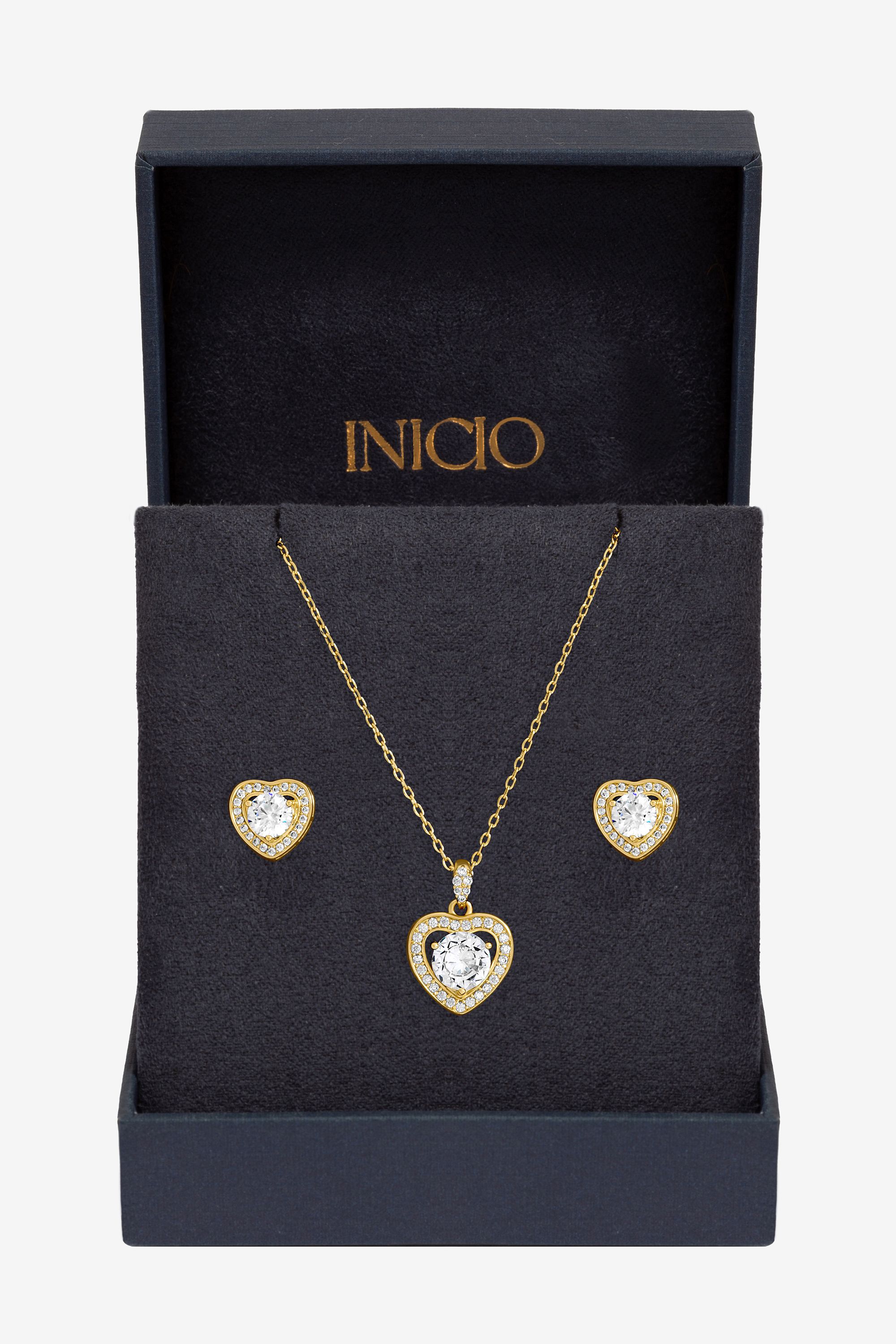 Inicio 14Ct Real Gold Plated Heart Set - Gift Box image 1