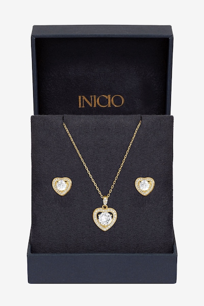 Inicio 14Ct Real Gold Plated Heart Set - Gift Box