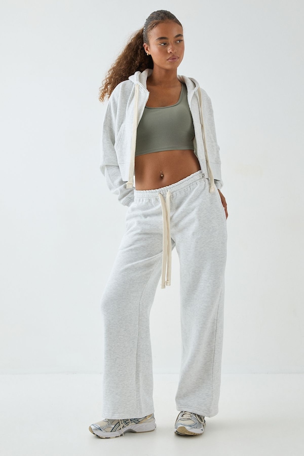 DSGN Studio Petite DSGN Studio Contrast Drawcord Straight Leg Jogger Ash Grey