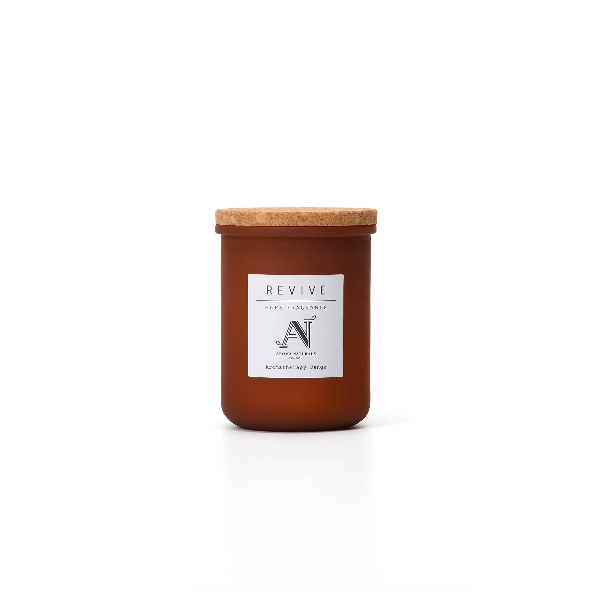 Aroma Naturals Revive Scented Candle – Amber Glass with Cork Lid image 1