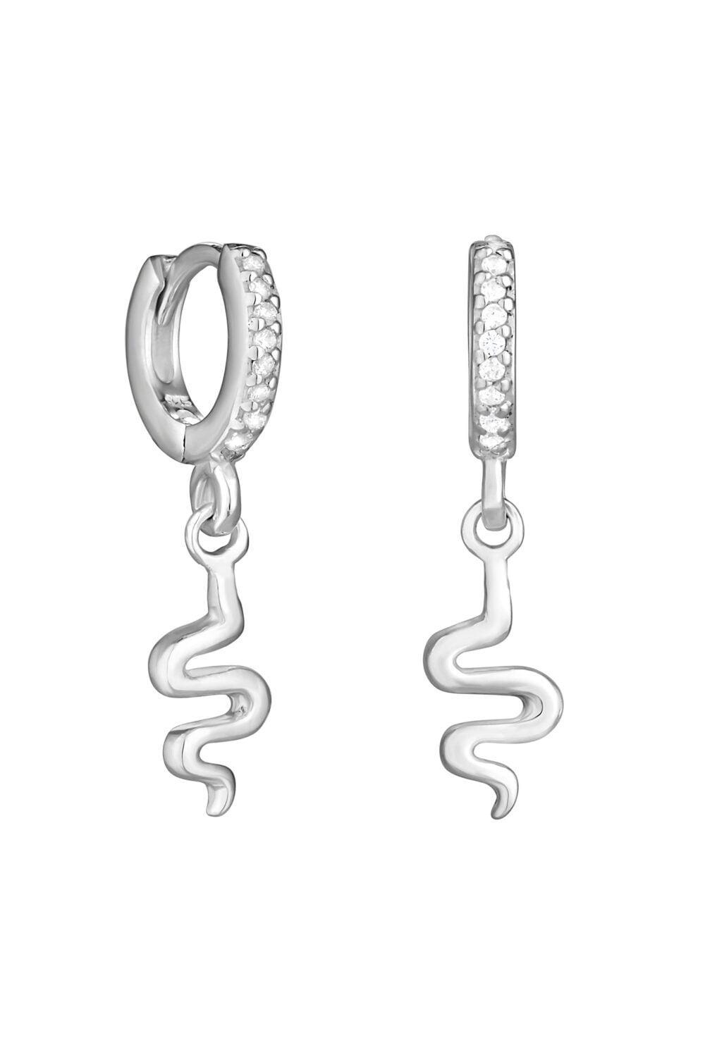 Simply Silver Sterling Silver 925 Serpent Charm Earrings image 1