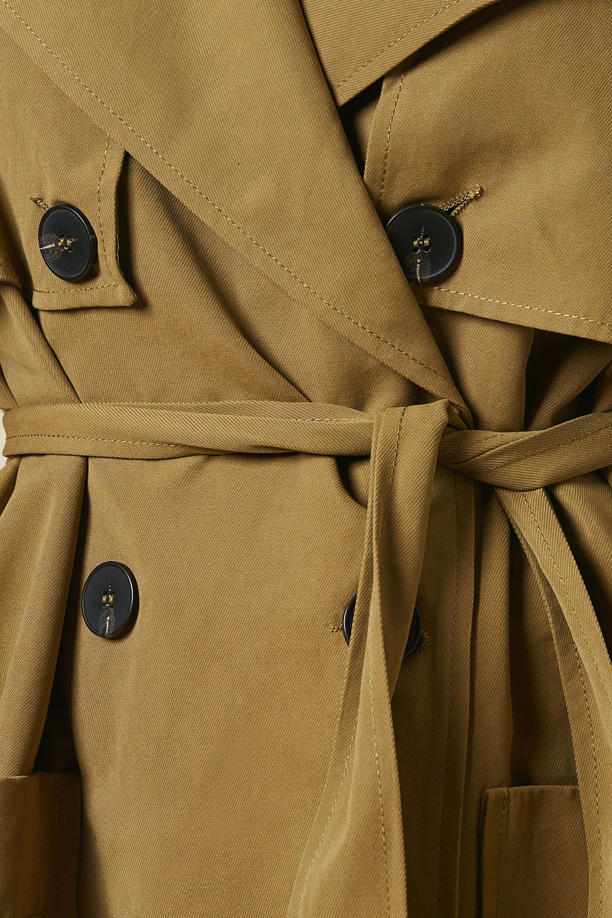 Dorothy Perkins Belt Detail Trench Coat Olive image 5