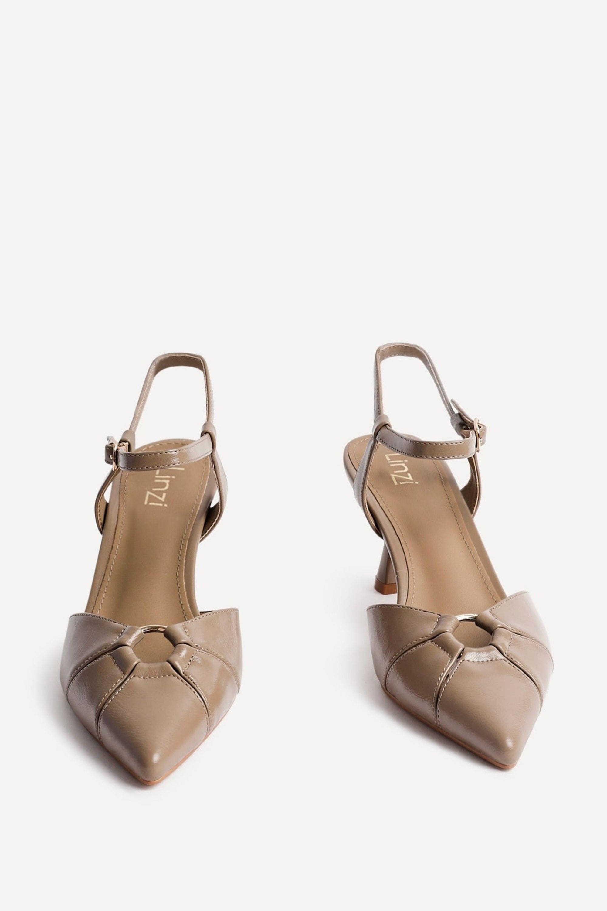 Linzi Pivot Taupe Faux Leather Stiletto Court Heel image 3