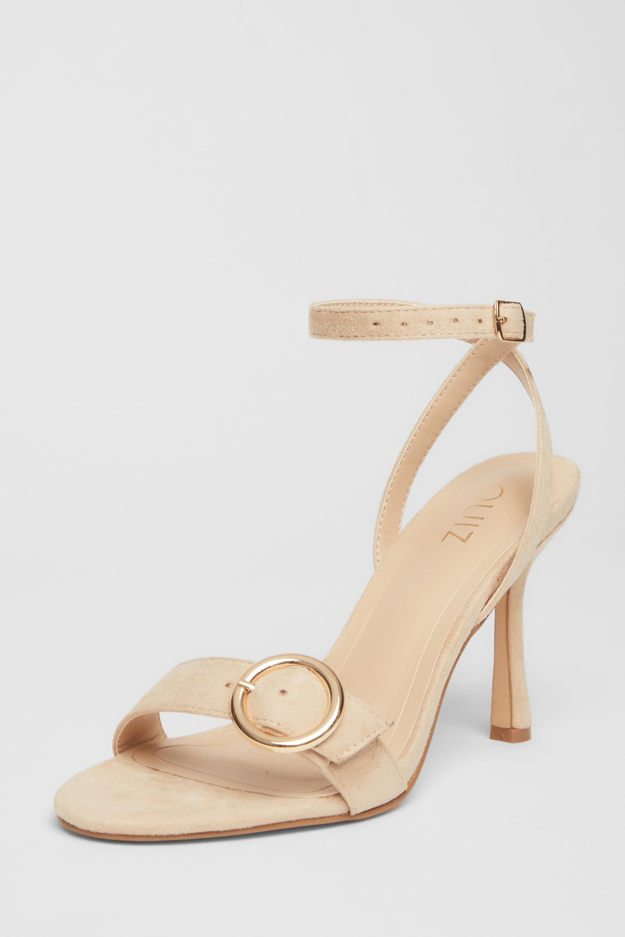 Quiz Nude Buckle Front Heels image 1