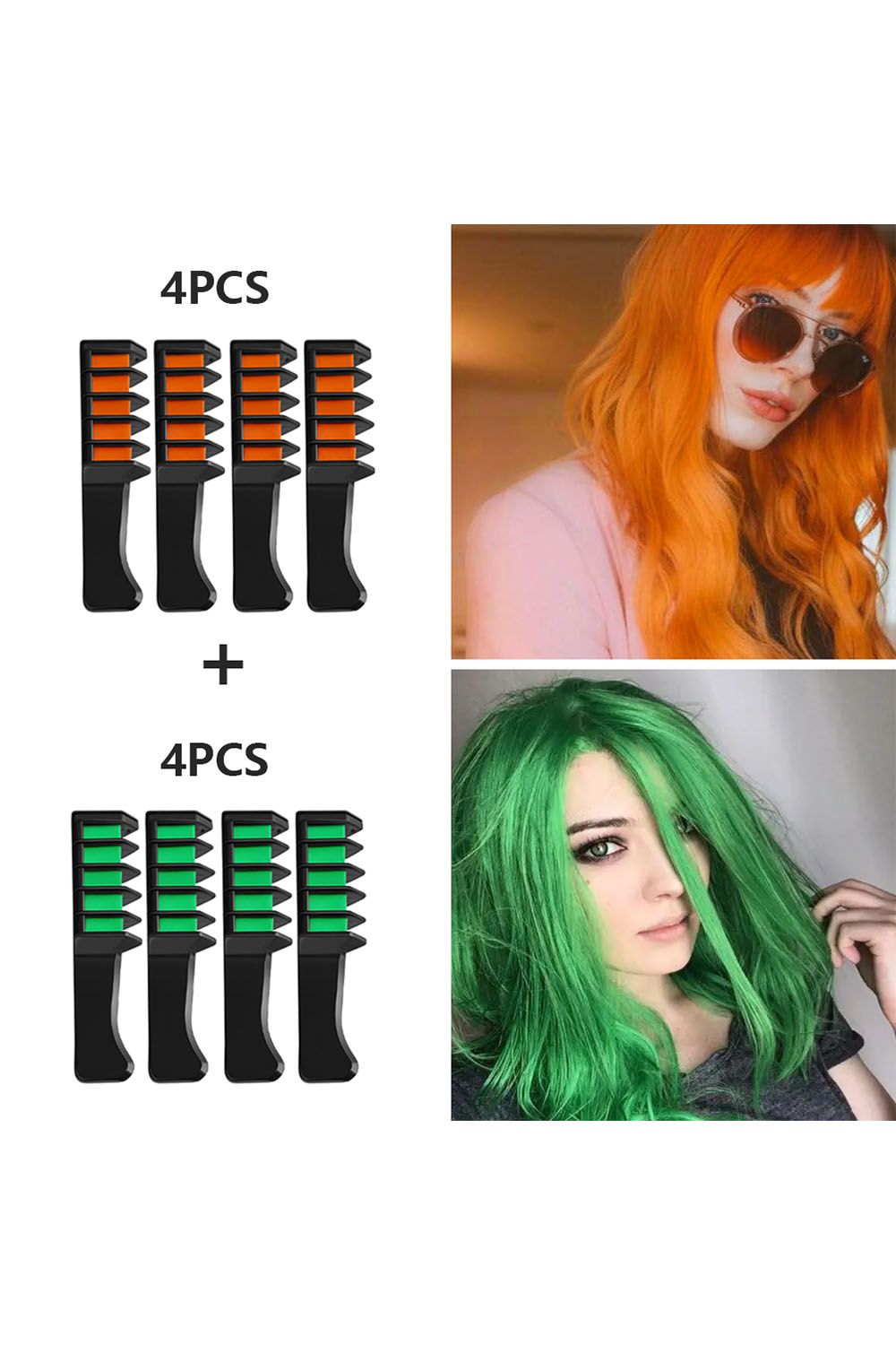 Living and Home 8Pcs Temporary Bright DIY Hair Color Chalk Comb Set image 5