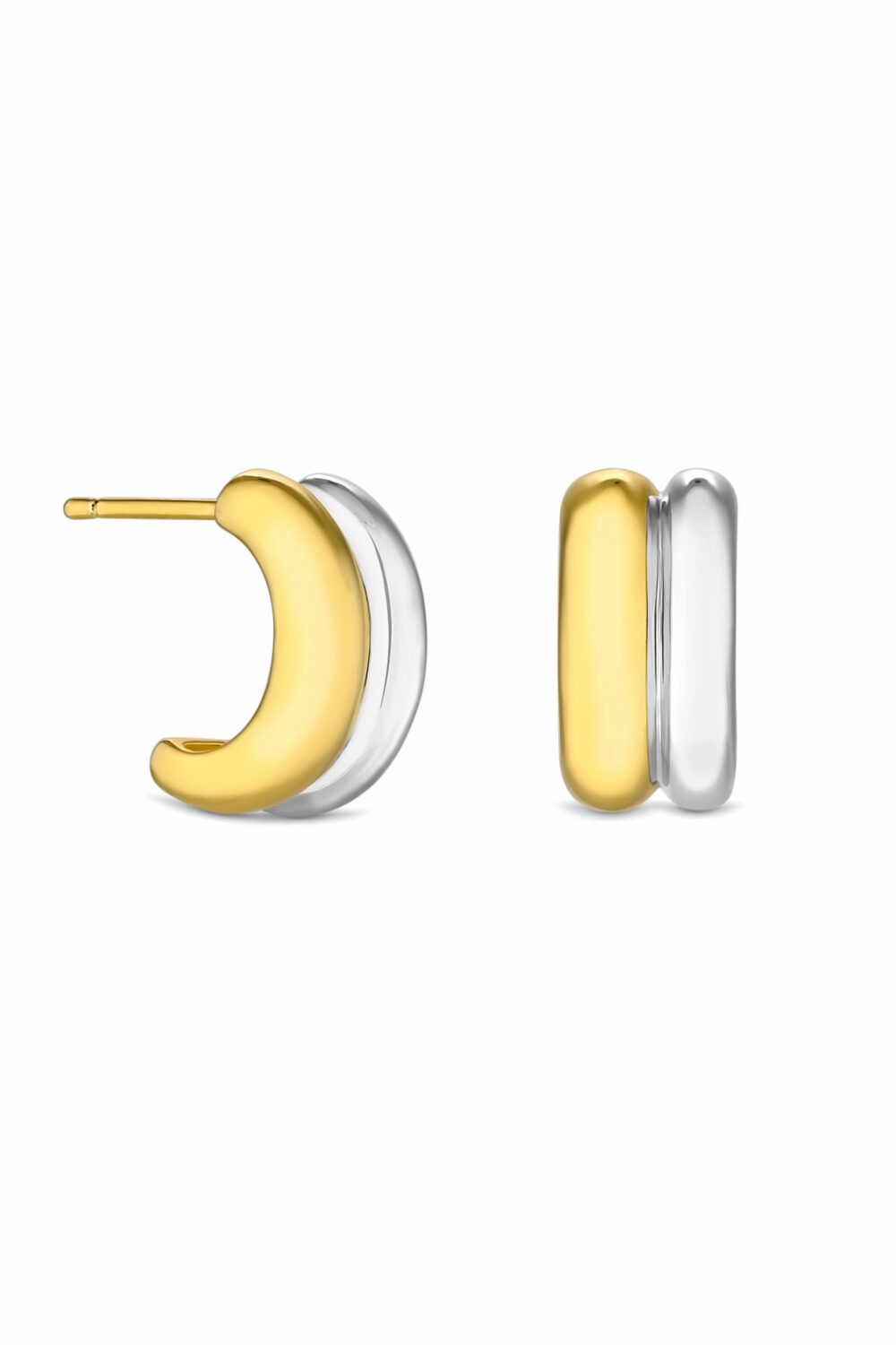 Inicio Two Tone Plated Mini Hoop Earrings - Gift Pouch image 2