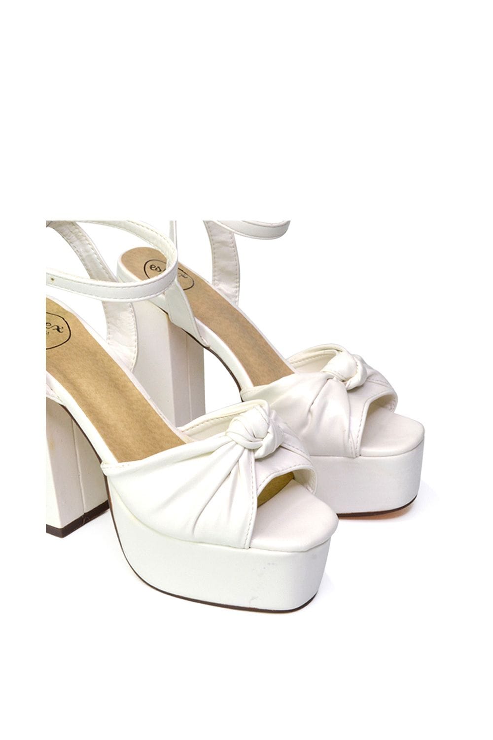 XY London 'Lillian' Peep Toe Strappy Chunky Block High Heel Platform Shoes image 4