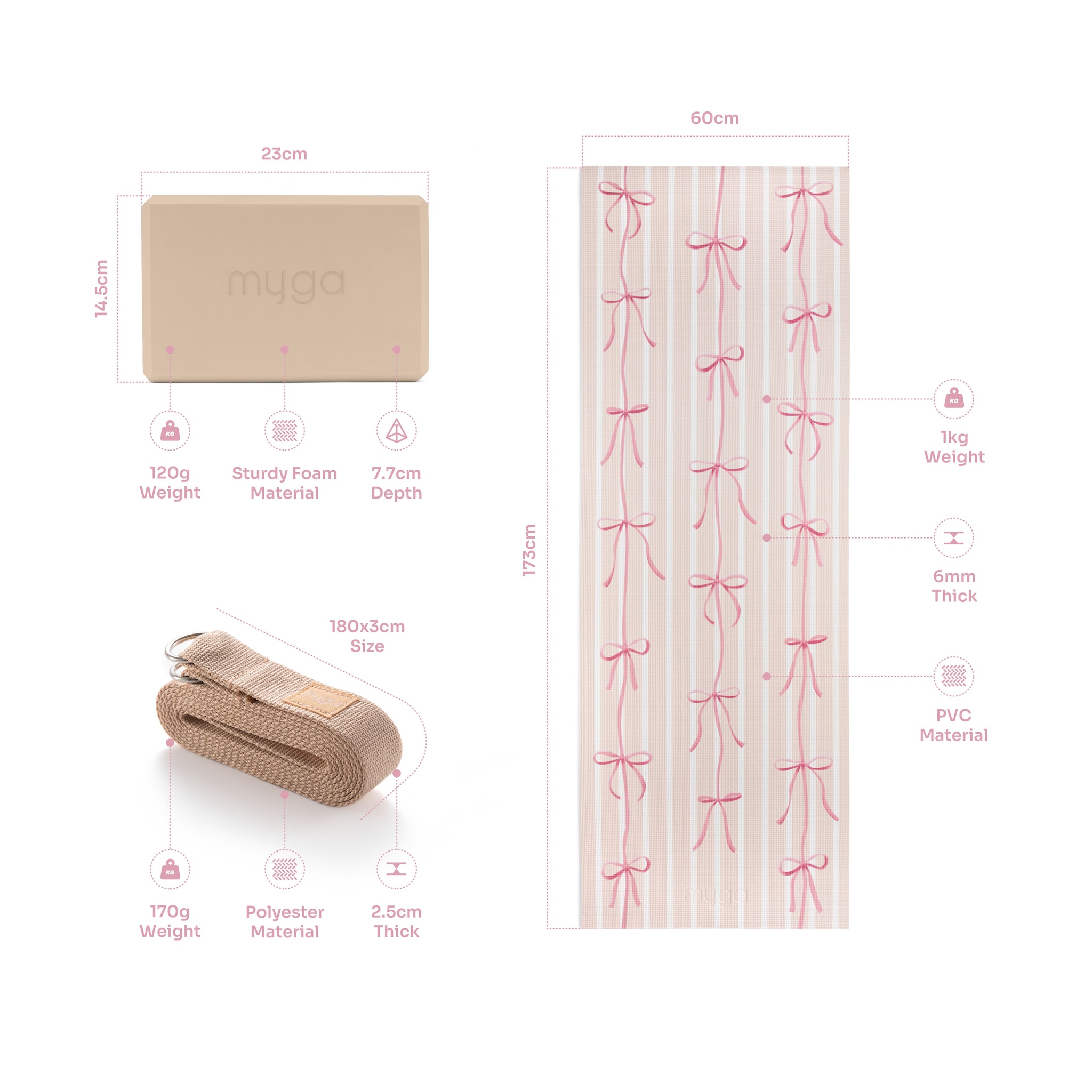 Myga Myga Printed Yoga Set - Pink Bows image 8