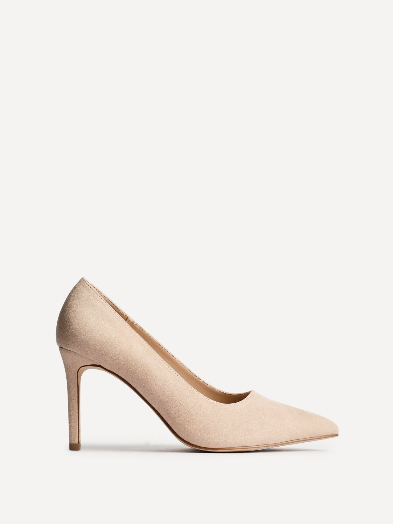 Linzi Martina Wide Fit Nude Faux Suede Classic Court Heel image 1