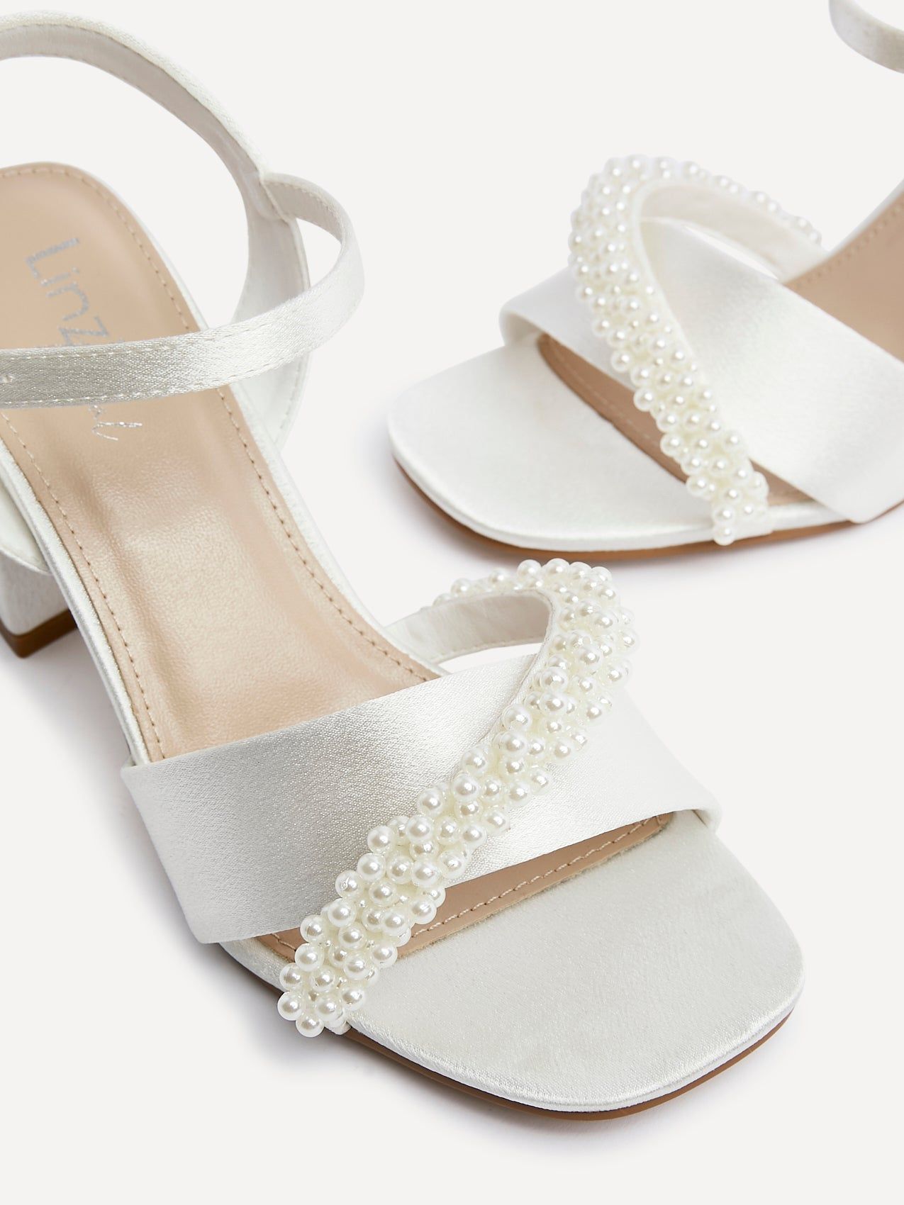 Linzi Iris Ivory Satin Block Heel image 4