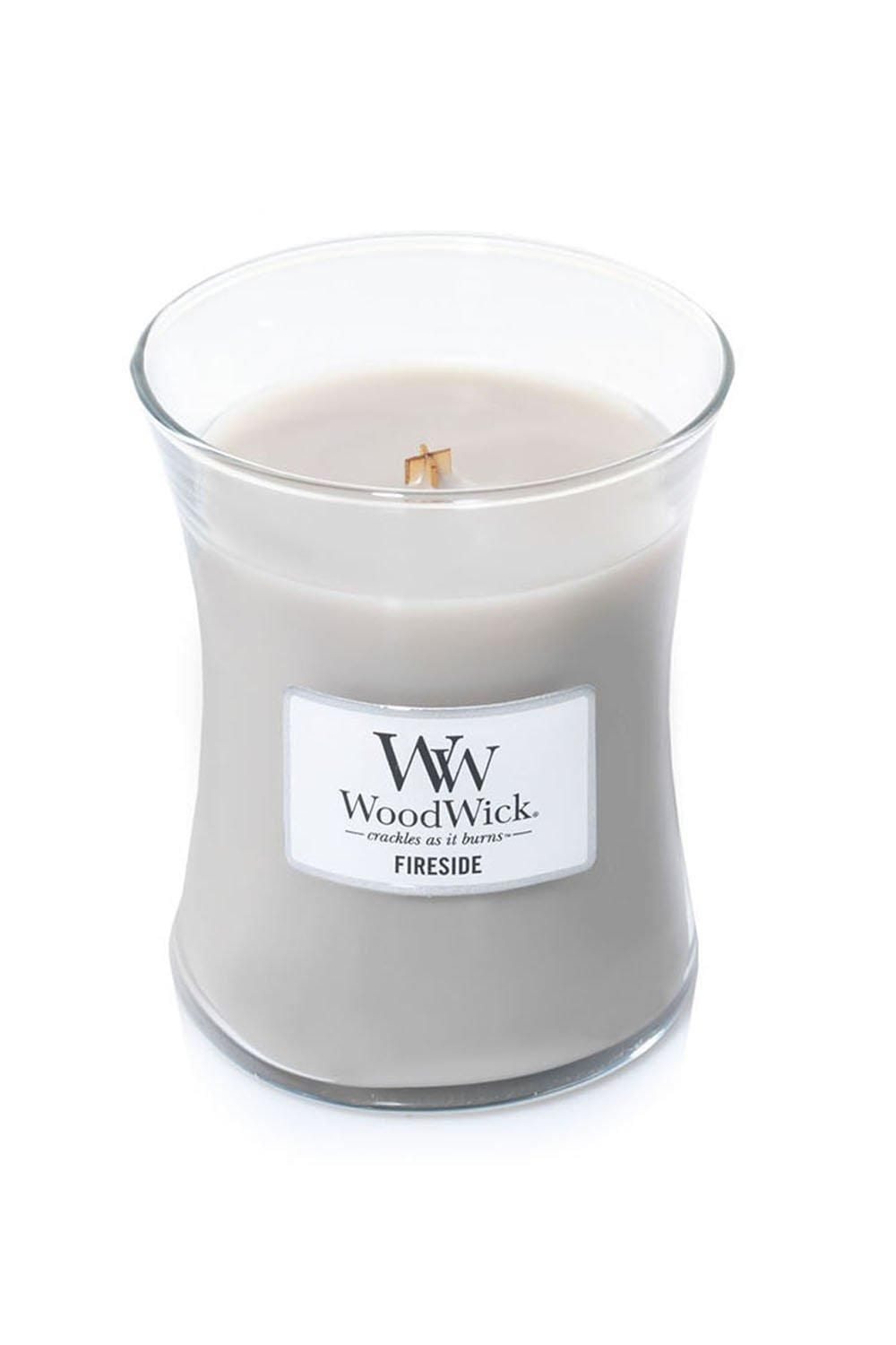 Woodwick Fireside Medium Candle Grey image 2