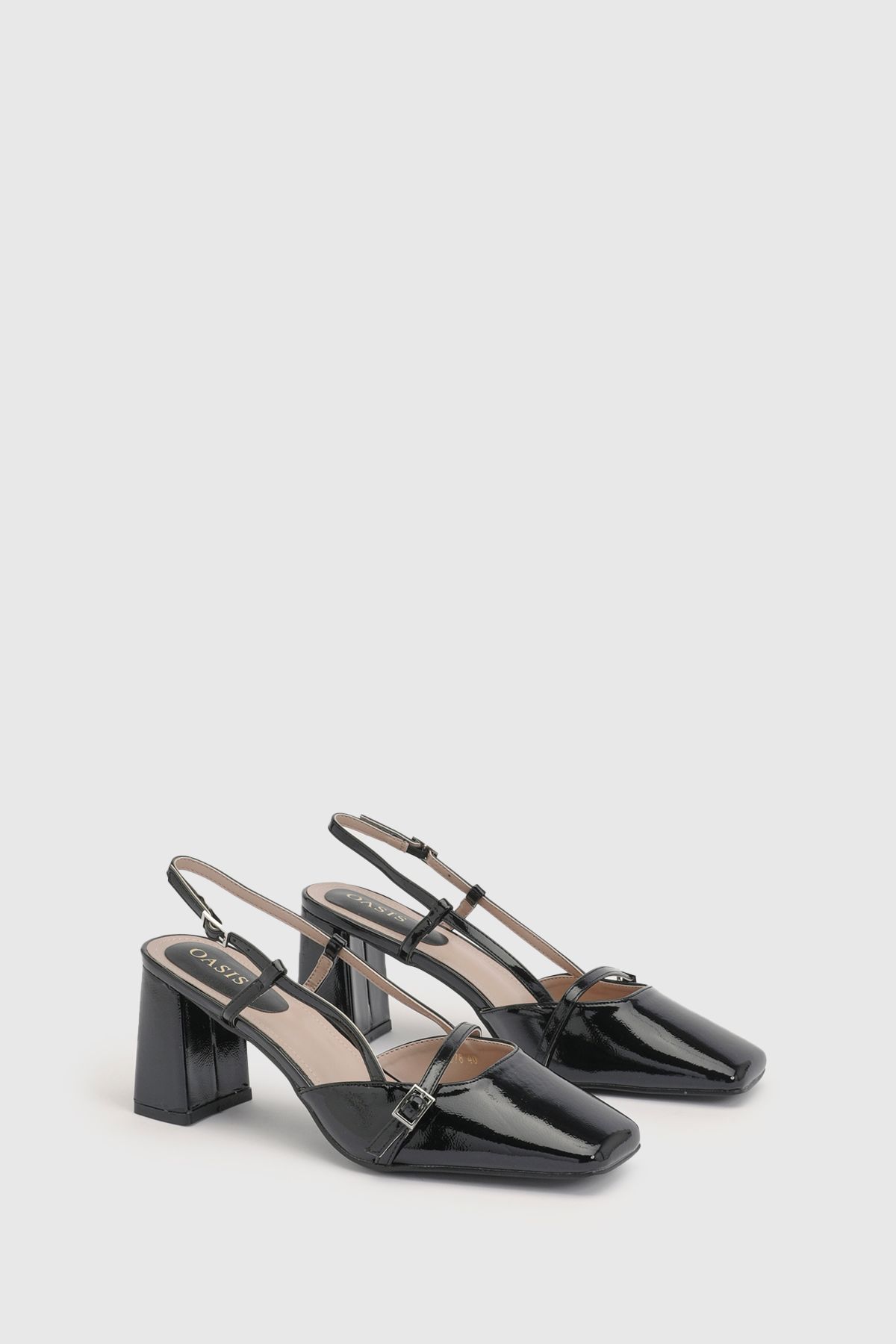 Oasis Becky Slingback Block heeled Sandals True Black