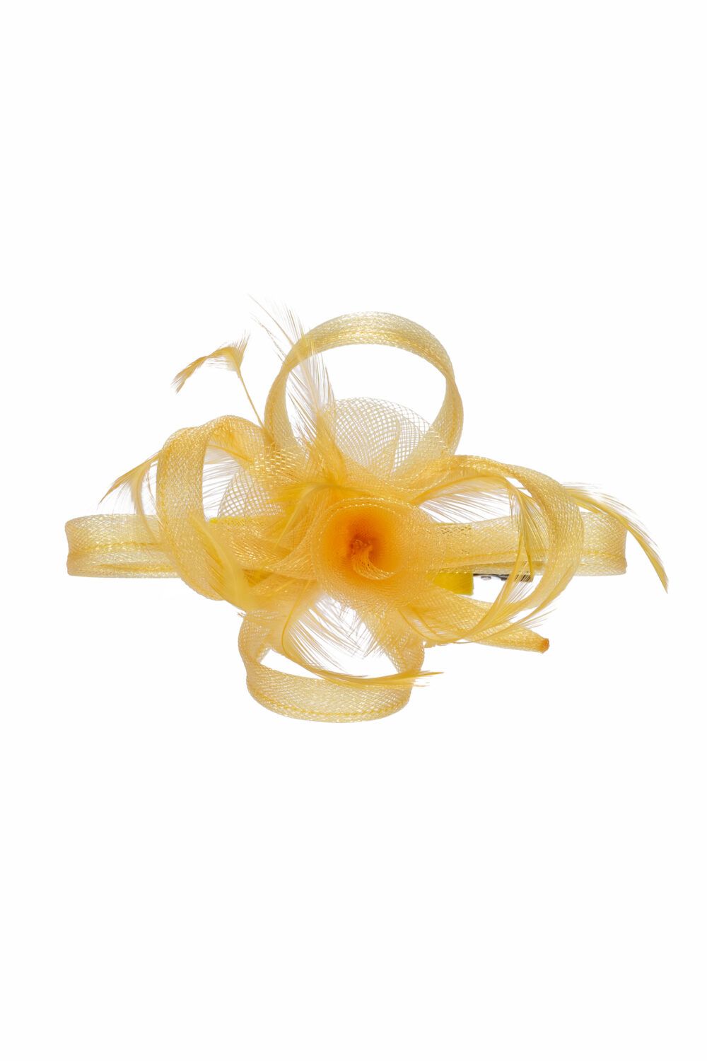 Jon Richard Yellow Small Feather Fascinator Clip image 1