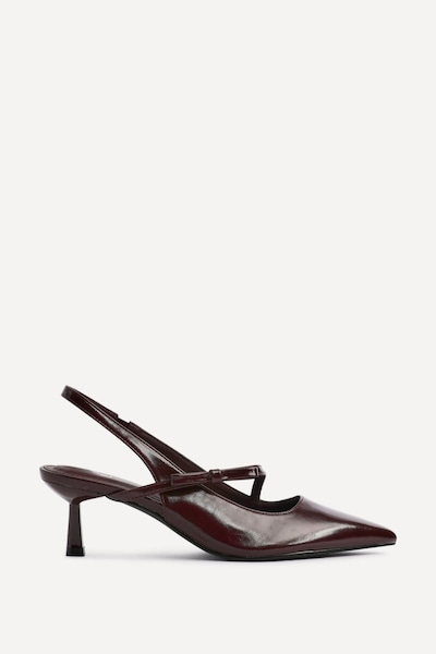 Linzi Timeless Burgundy Faux Leather Court Heel