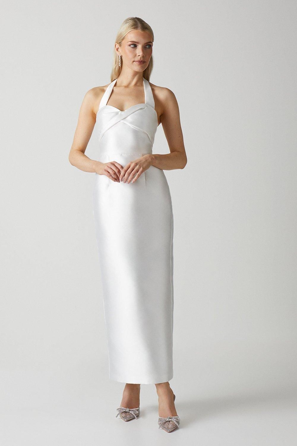 Coast Halterneck Twill Column Wedding Dress Ivory image 1