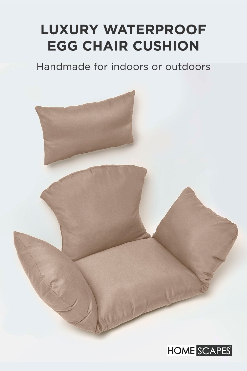 Homescapes Luxury Soft Waterproof Egg Chair Cushion Swing Chair Garden Seat image 2