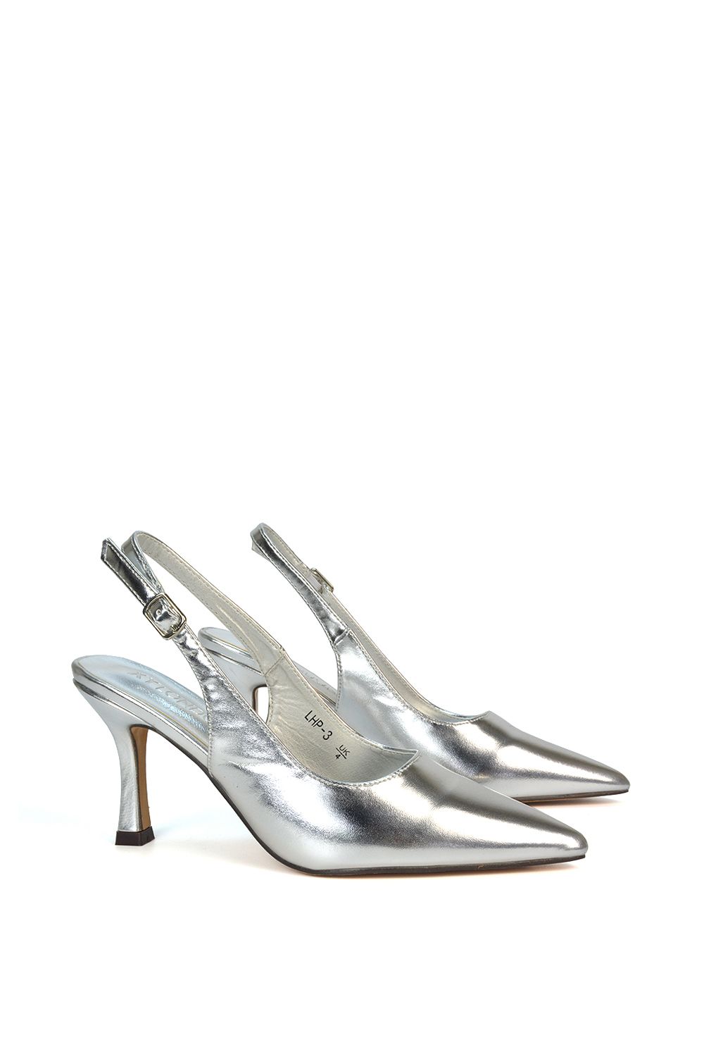 XY London 'Valerie' Stiletto High Heel Closed Toe Slingback Court Shoes image 3