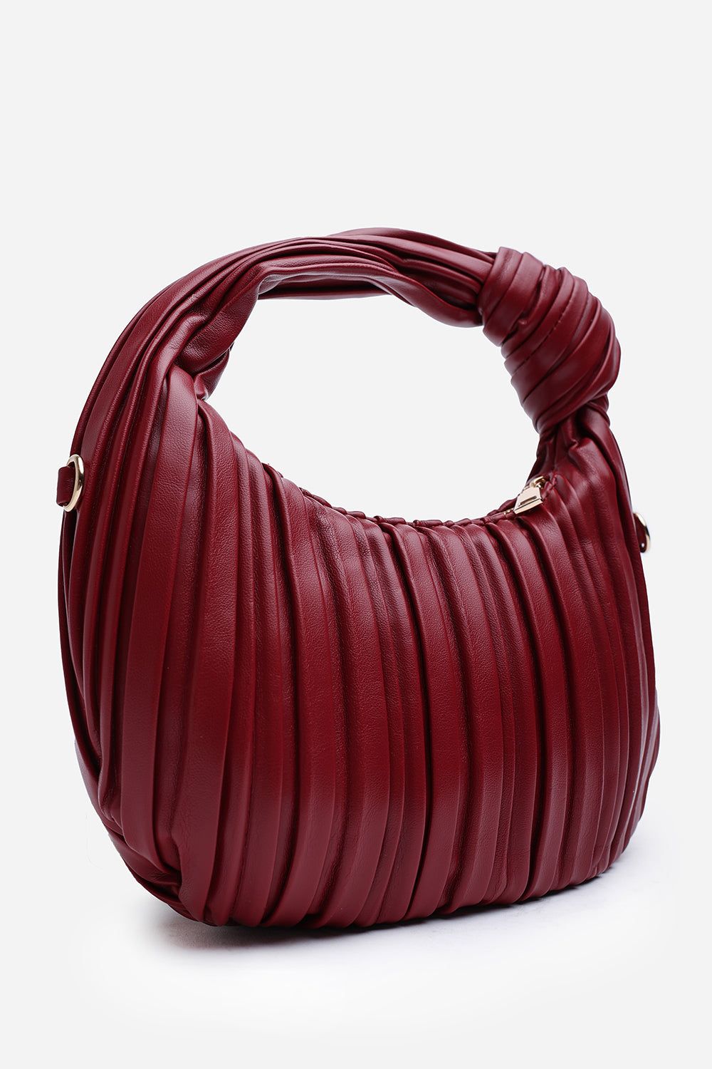 Where's That From 'Glow' Pleated Knot Handle Shoulder Bag With Gold Chain image 3
